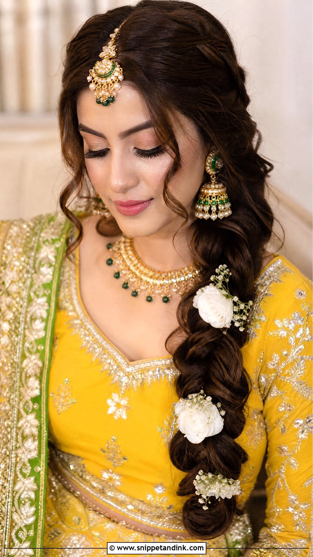 Pakistani Bridal Side Braid - Snippet and Ink - 20 Pakistani Bride Hairstyles
