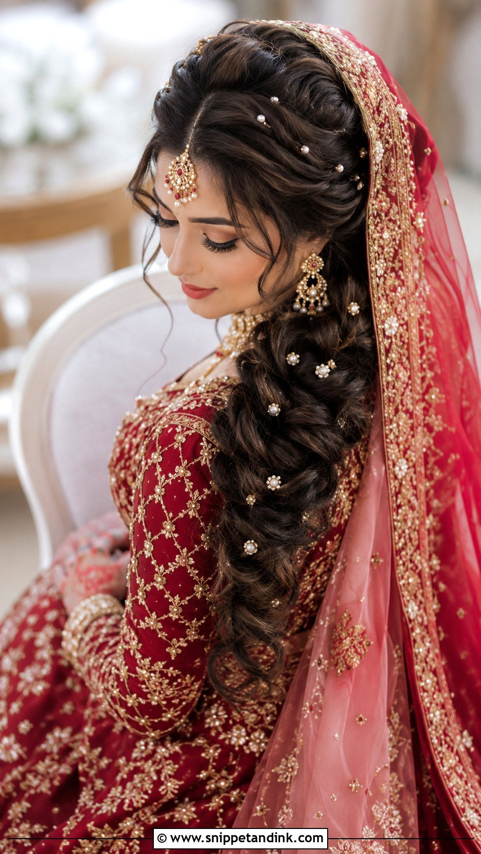 Pakistani Bridal Side Bun - Snippet and Ink - 15 Pakistani Bridal Barat Hairstyle Ideas
