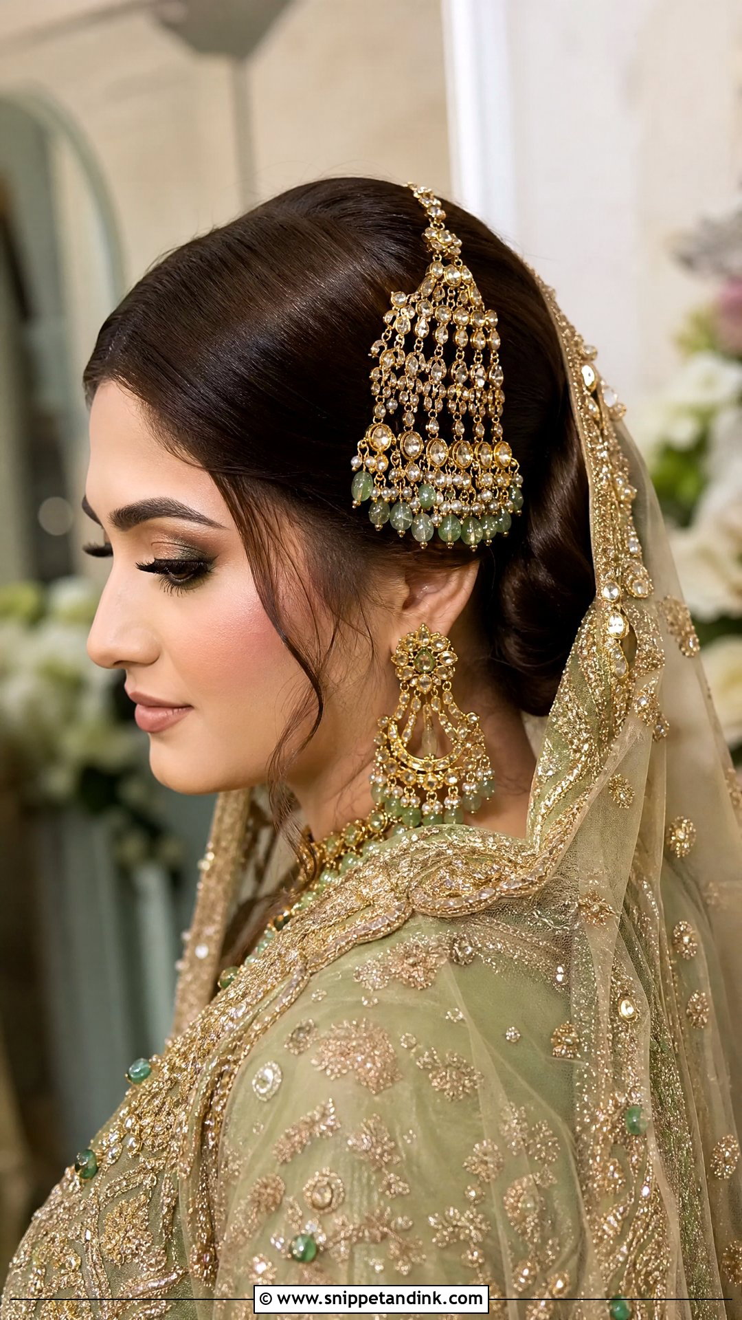 Pakistani Bridal Side Part Bun - Snippet and Ink - 20 Pakistani Bride Hairstyles