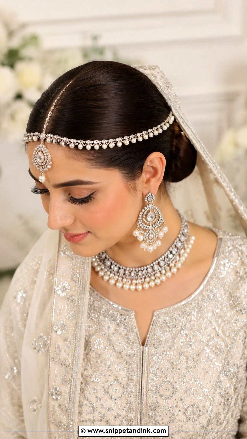 Pakistani Bridal Sleek Bun - Snippet and Ink - 15 Pakistani Bridal Bun Hairstyles