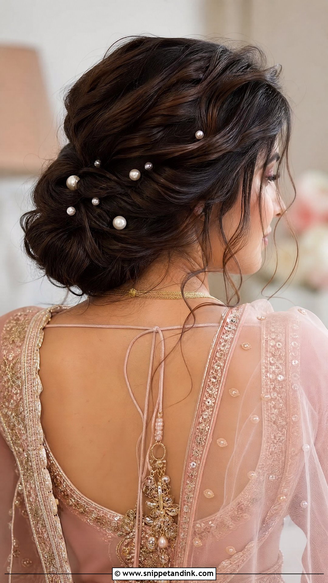 Pakistani Bridal Soft Messy Bun - Snippet and Ink - 20 Pakistani Bridal Hair Wedding Hairstyles