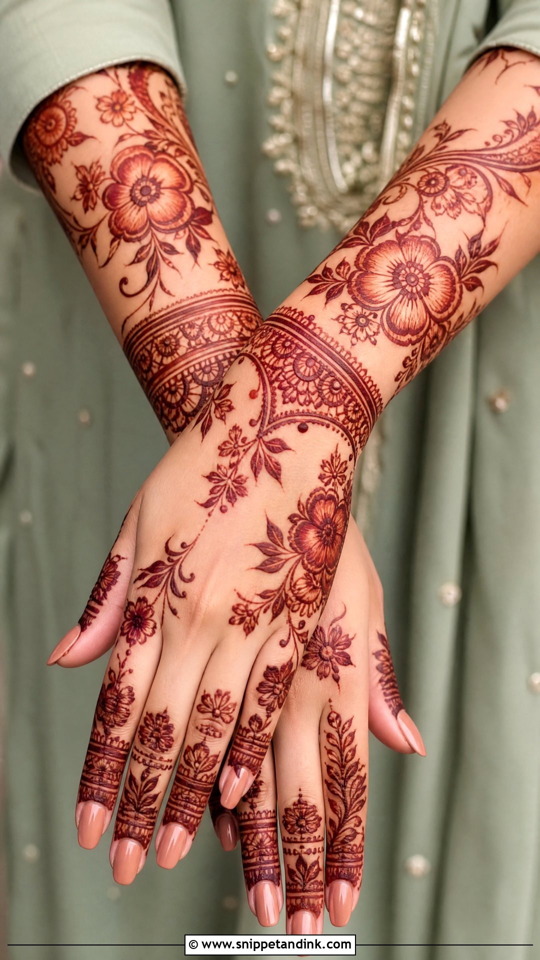 Pakistani Floral Mehndi Design - Snippet and Ink - 35 Pakistani Mehndi Designs