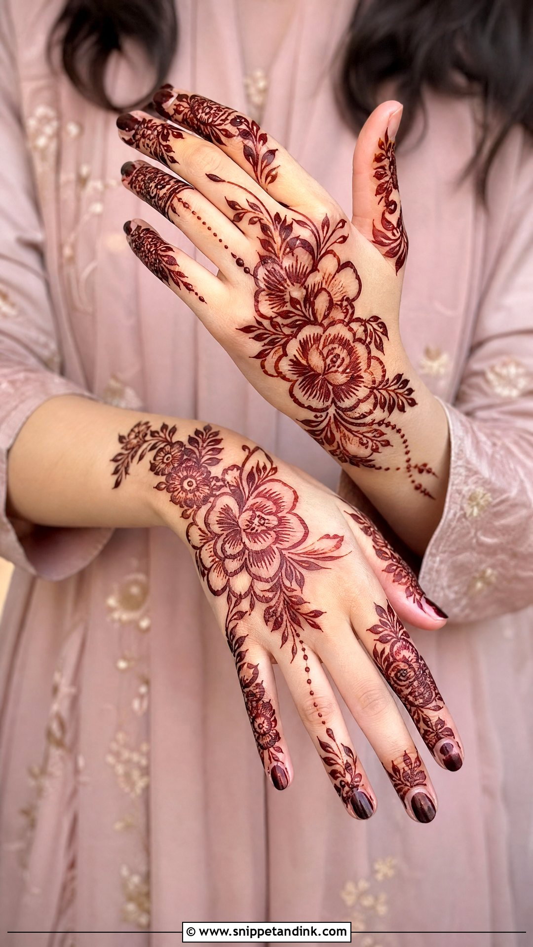Pakistani Floral Mehndi Design - Snippet and Ink - 20 Pakistani Simple Mehndi Designs