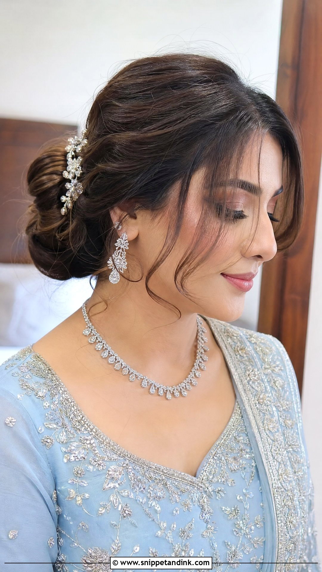 Pakistani Front Bangs Wedding Bun - Snippet and Ink - 20 Pakistani Front Hair Styles for Wedding