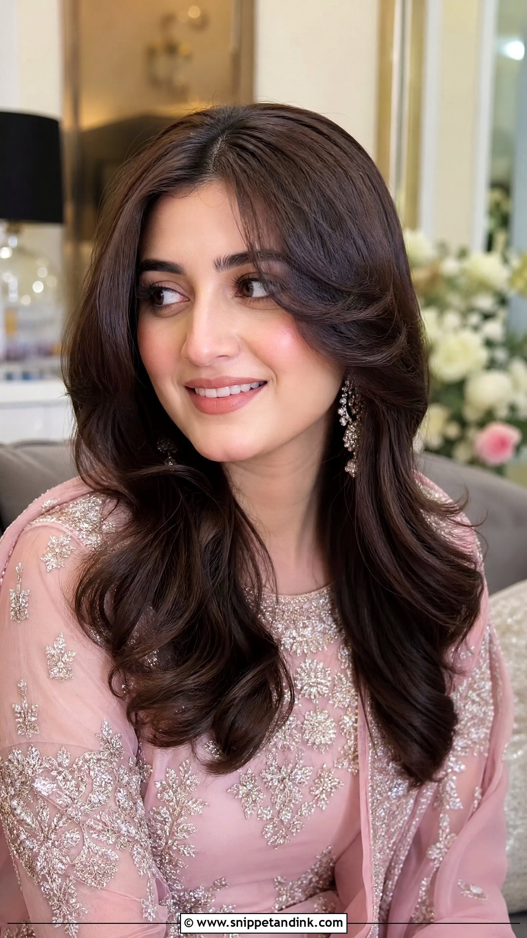 Pakistani Front Layers Open Waves - Snippet and Ink - 20 Pakistani Front Hair Styles for Wedding