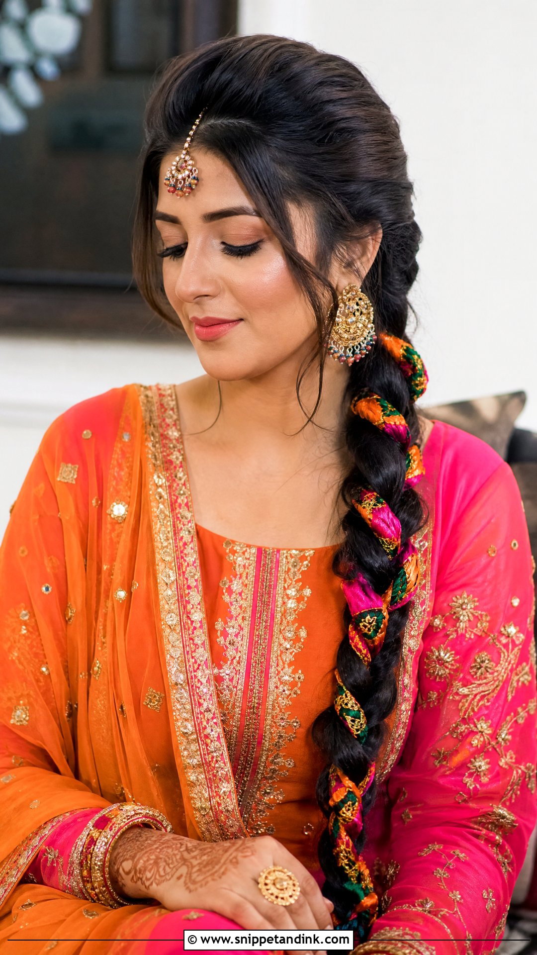 Pakistani Front Paranda Braid - Snippet and Ink - 20 Pakistani Front Hair Styles for Wedding