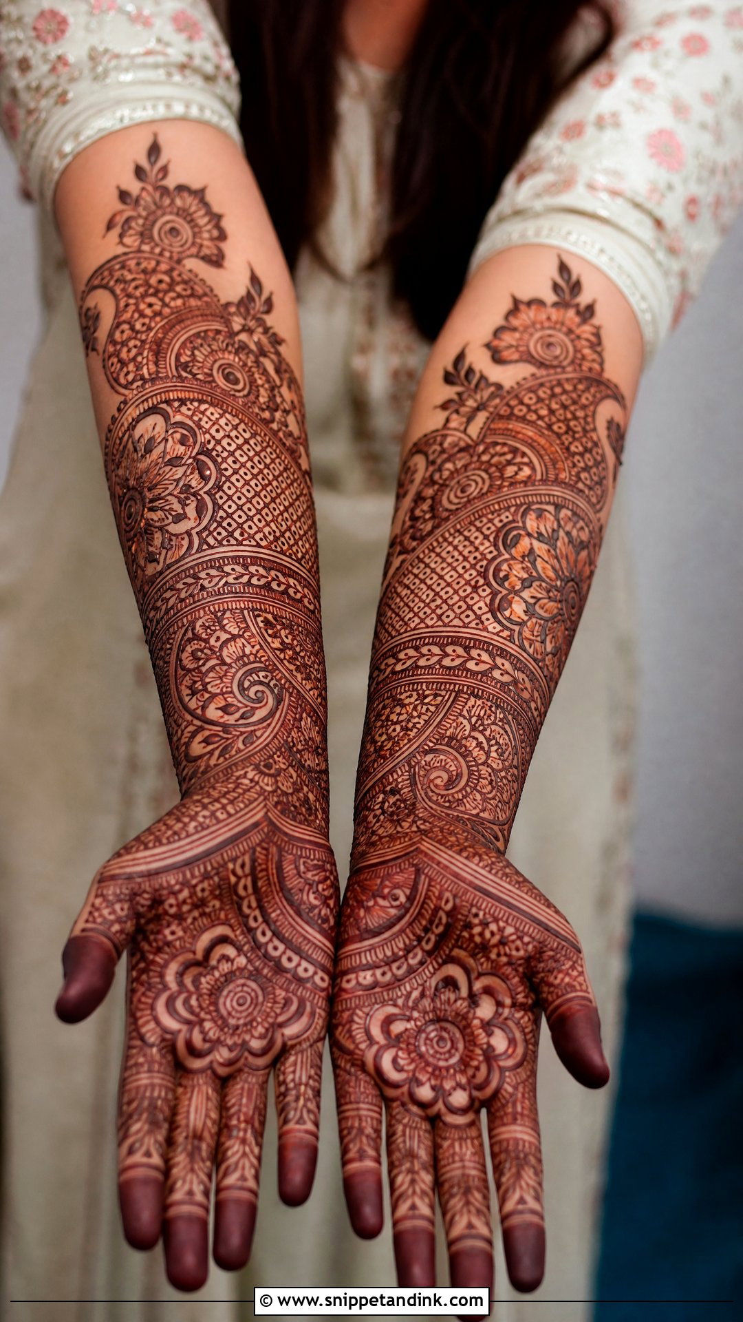 Pakistani Full Arm Mehndi Design - Snippet and Ink - 35 Pakistani Mehndi Designs