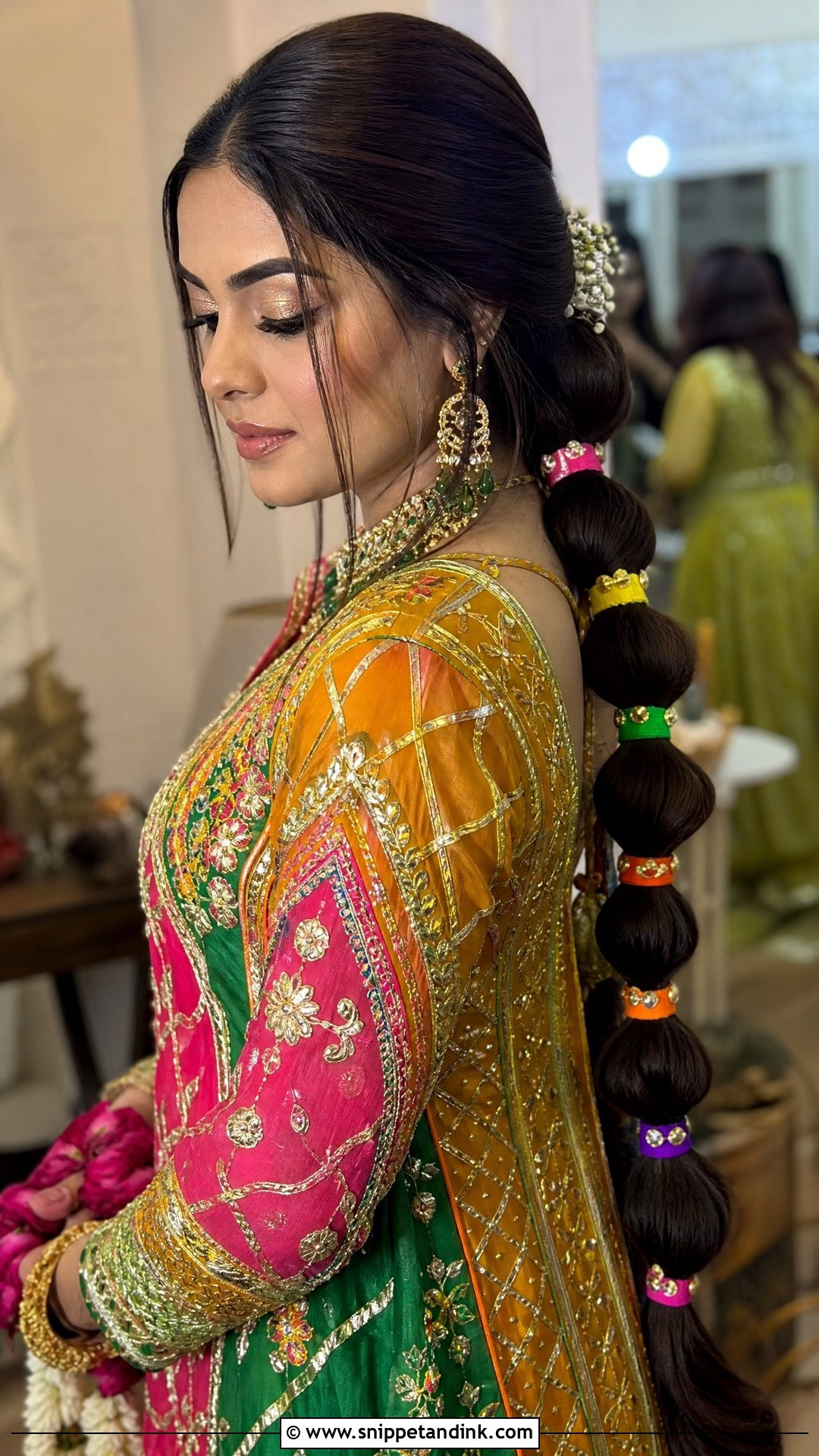 Pakistani Guest Mehndi Bubble Braid - Snippet and Ink - 20 Pakistani Guest Mehndi Hairstyles