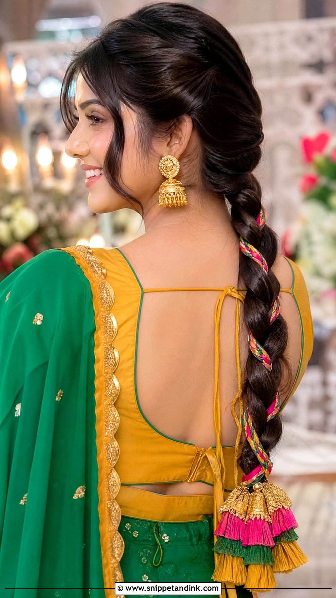 Pakistani Guest Mehndi Paranda Braid - Snippet and Ink - 20 Pakistani Guest Mehndi Hairstyles