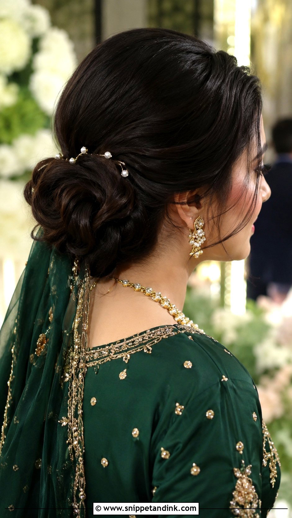 Pakistani Low Bun - Snippet and Ink - 15 Hair Styles for Pakistani Wedding