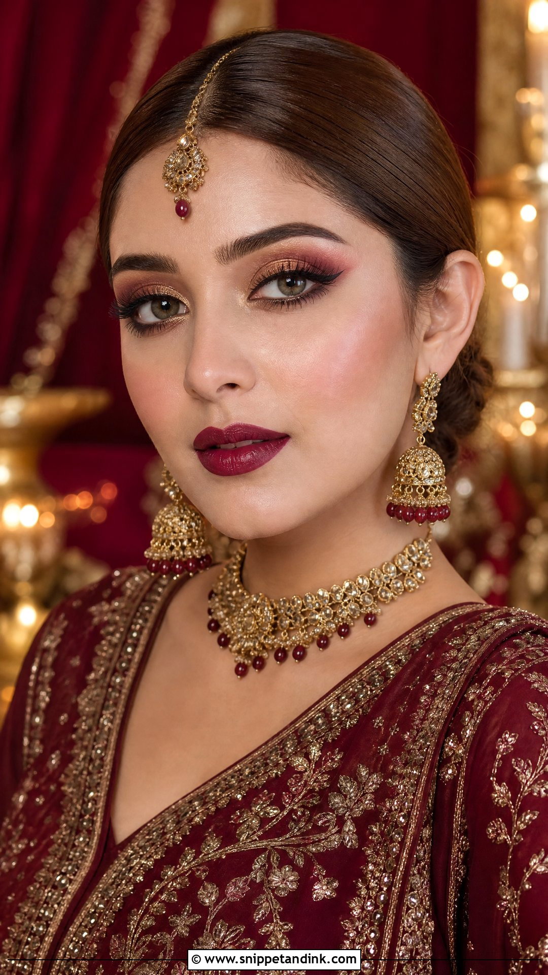 Pakistani Maroon Outfit Makeup - Snippet and Ink - 25 Pakistani Wedding Makeup Ideas