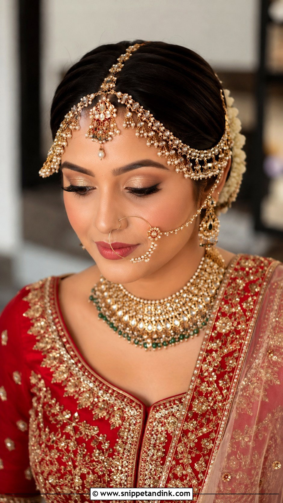 Pakistani Matha Patti Hairstyle - Snippet and Ink - 15 Hair Styles for Pakistani Wedding