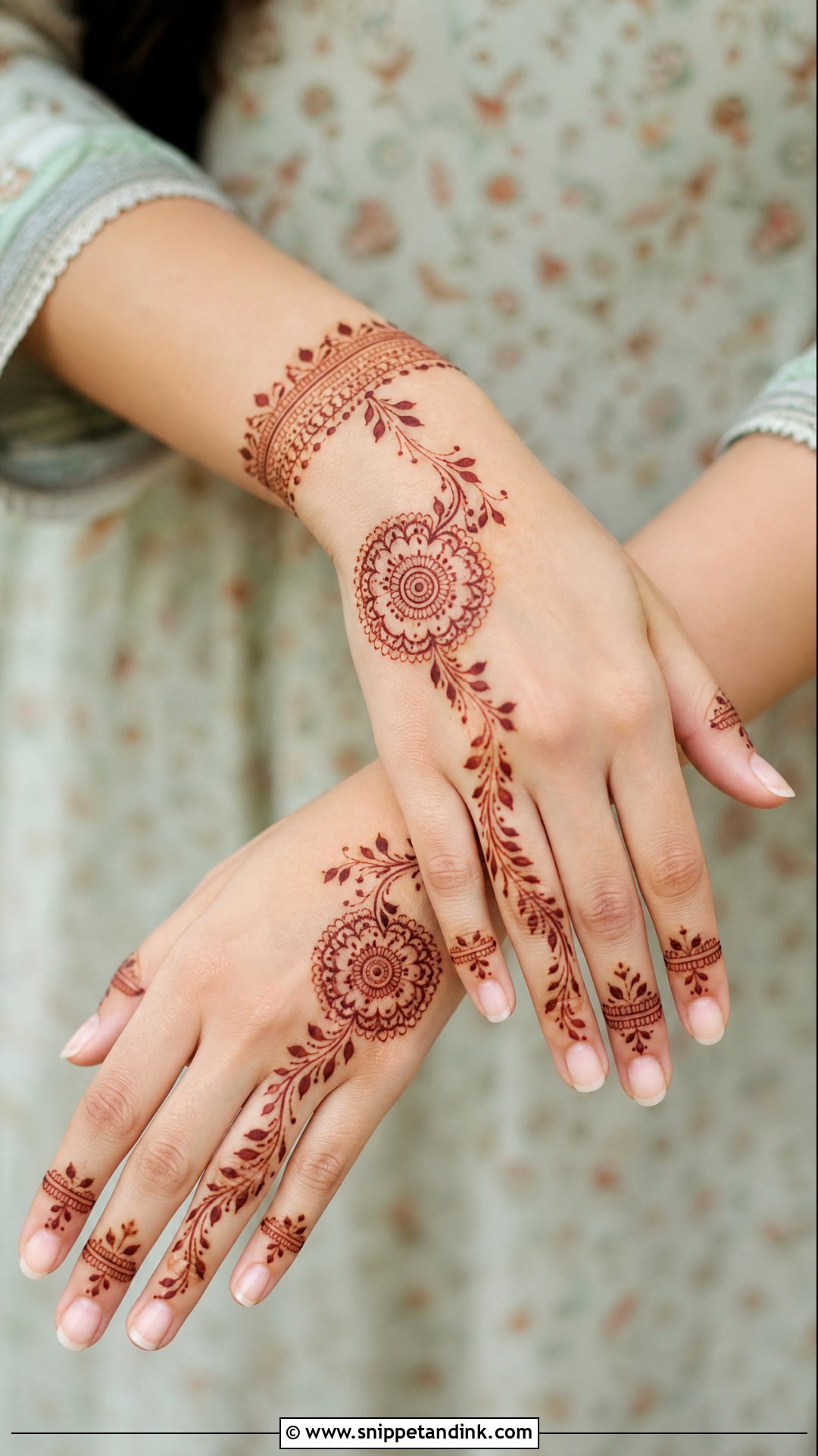 Pakistani Minimal Mehndi Design Back Hand - Snippet and Ink - 30 Pakistani Mehndi Design Ideas