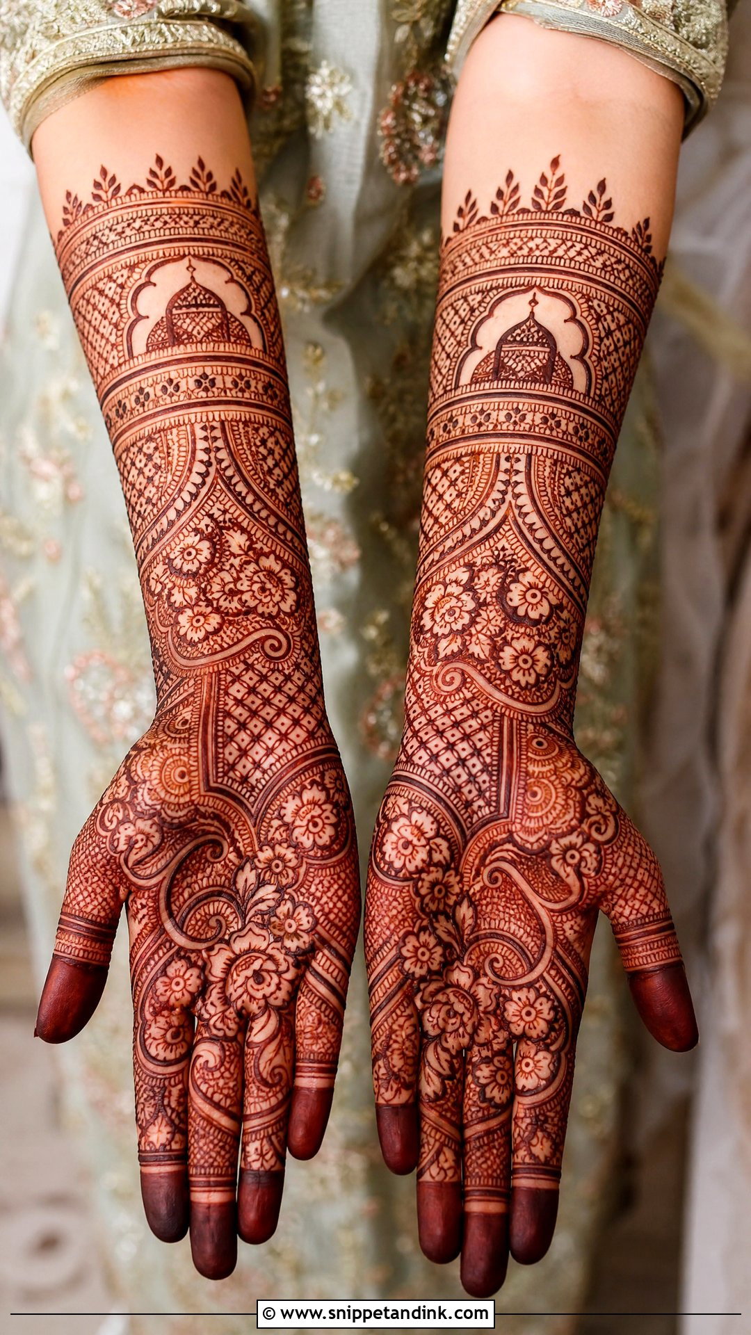 Pakistani Nikkah Mehndi Design - Snippet and Ink - 20 Mehndi Designs for Nikkah Bride
