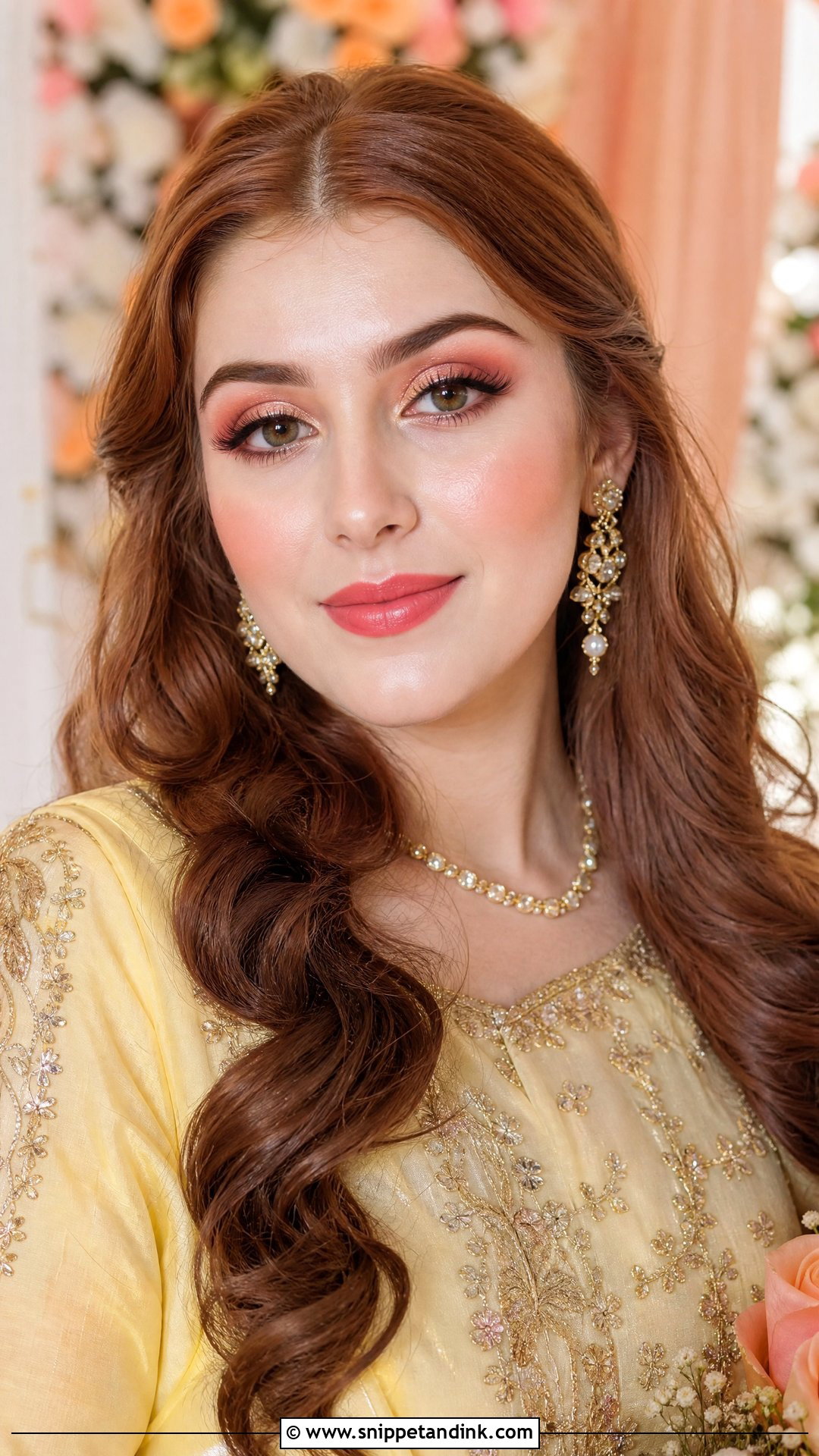 Pakistani Peach Engagement Makeup - Snippet and Ink - 20 Pakistani Engagement Makeup Look Ideas