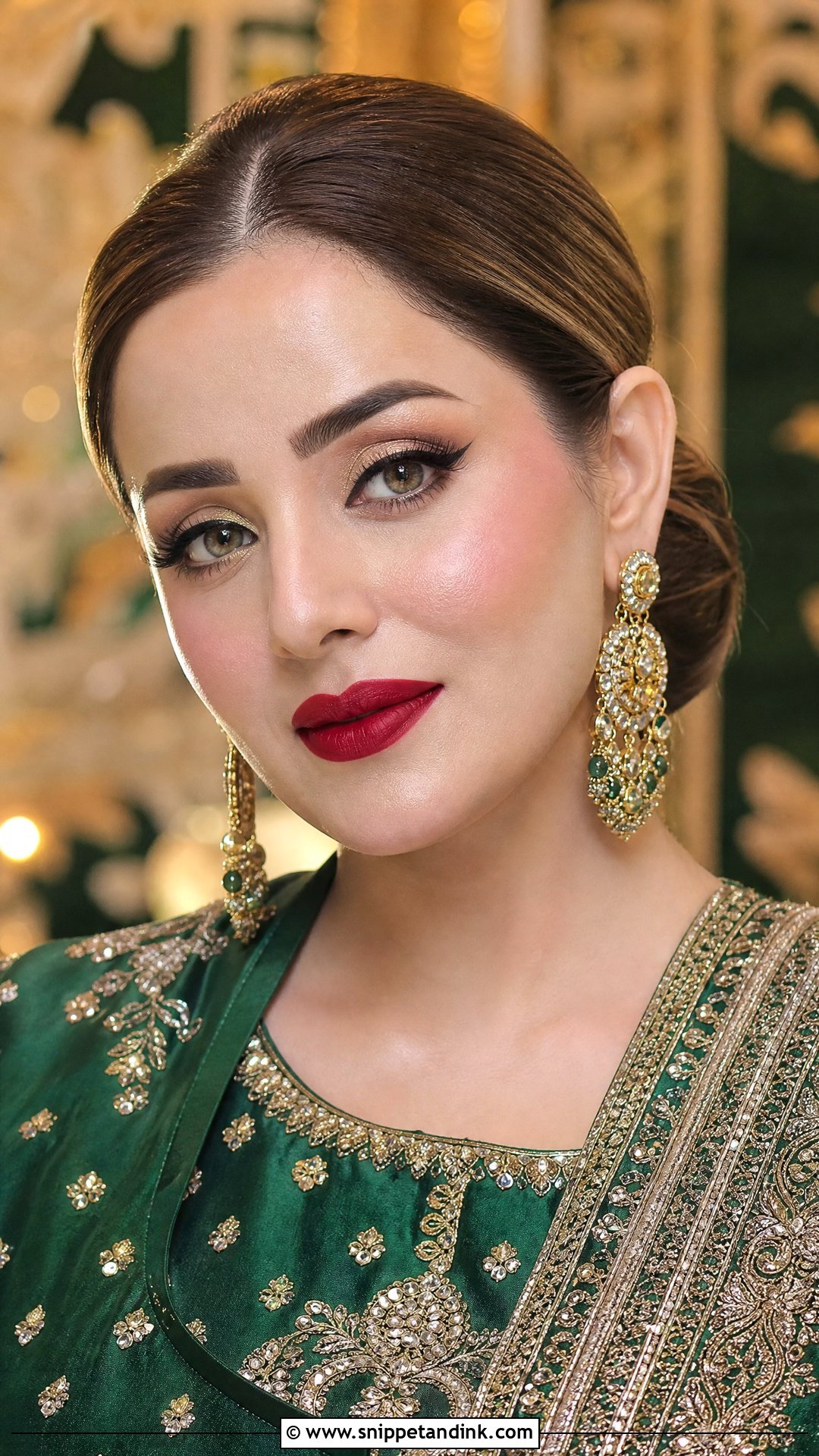 Pakistani Red Lip Wedding Makeup - Snippet and Ink - 20 Pakistani Wedding Makeup Look Ideas