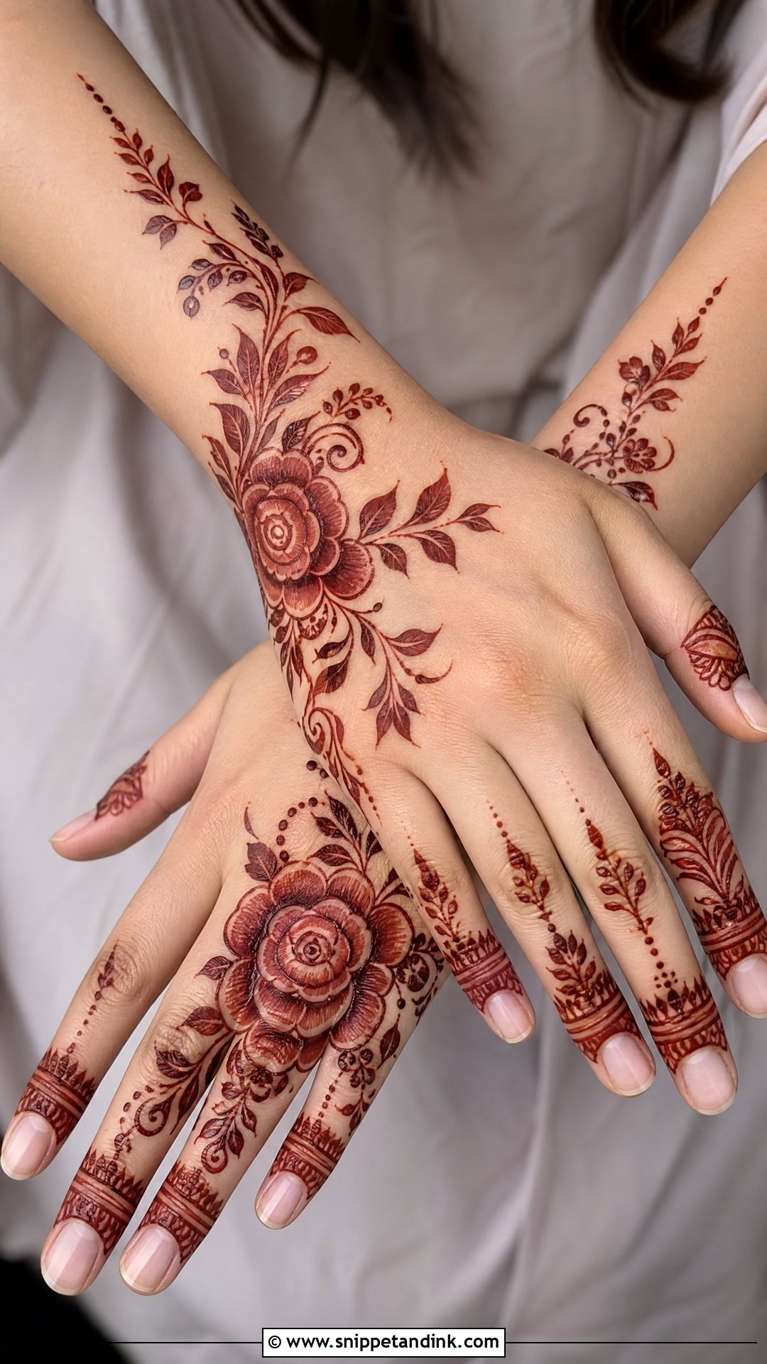 Pakistani Rose Mehndi Design - Snippet and Ink - 35 Pakistani Mehndi Designs
