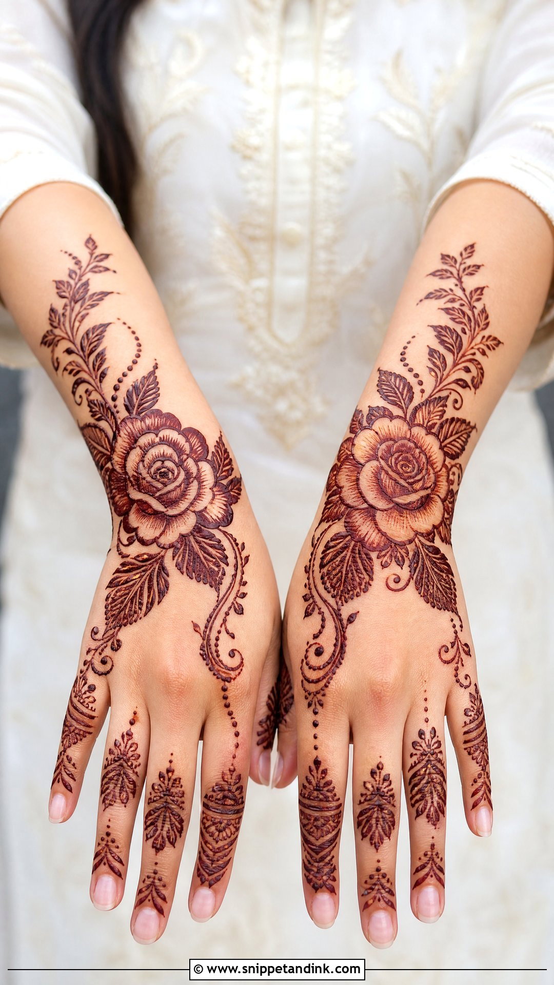 Pakistani Rose Mehndi Design Back Hand - Snippet and Ink - 30 Pakistani Mehndi Design Ideas