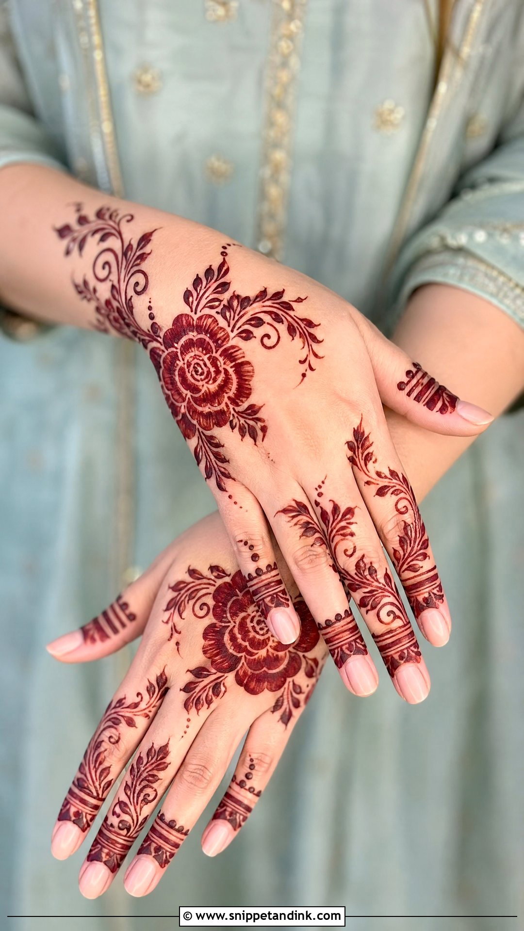 Pakistani Rose Mehndi Design - Snippet and Ink - 20 Pakistani Simple Mehndi Designs