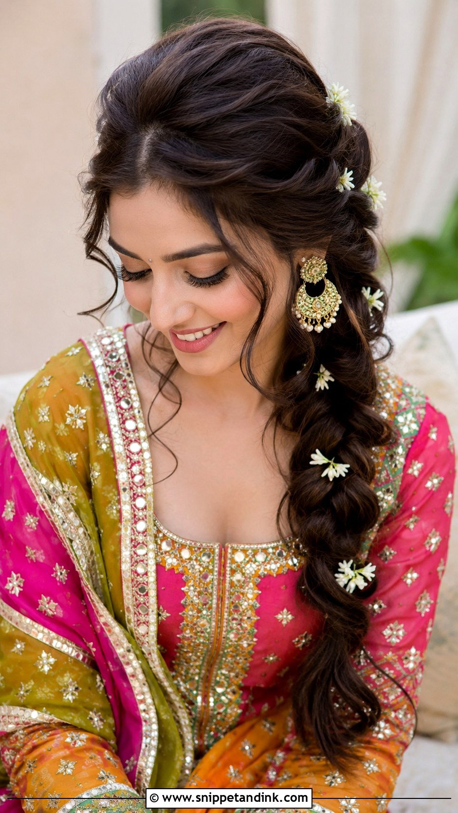 Pakistani Side Braid - Snippet and Ink - 15 Hair Styles for Pakistani Wedding
