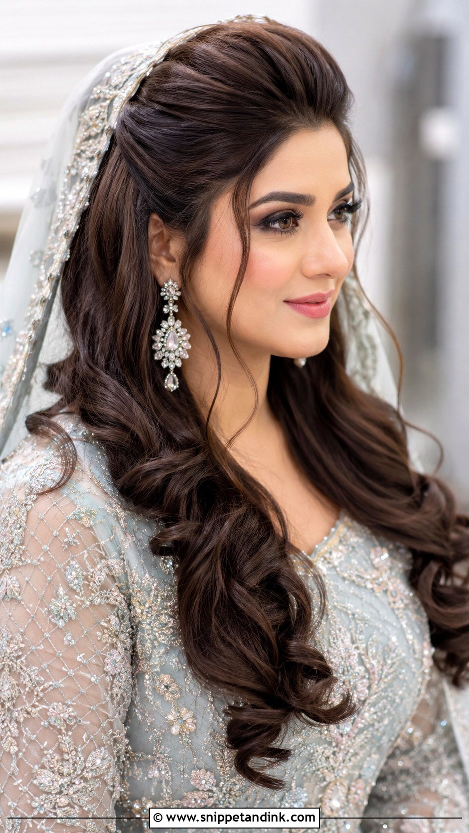 Pakistani Walima Bridal Front Puff Hair - Snippet and Ink - 15 Pakistani Walima Bride Hairstyles