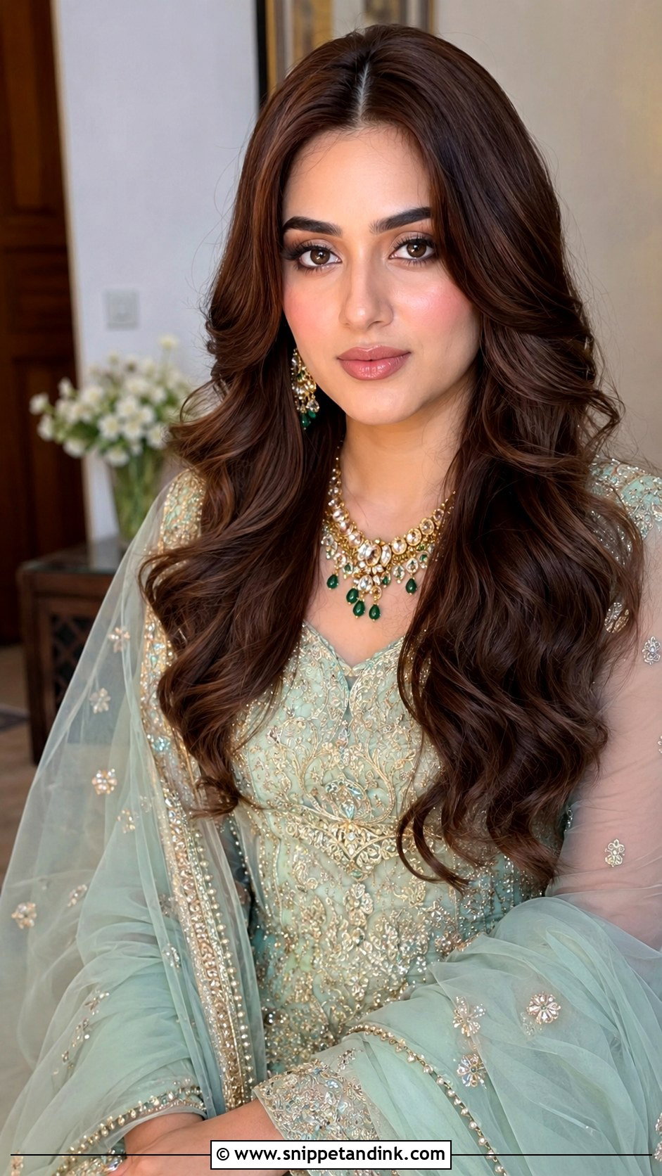 Pakistani Walima Bridal Loose Waves - Snippet and Ink - 15 Pakistani Walima Bride Hairstyles