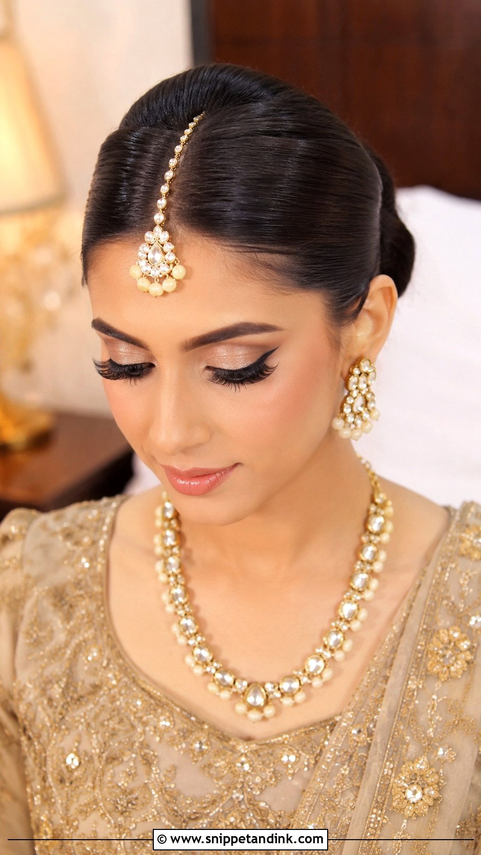 Pakistani Walima Bridal Sleek Bun - Snippet and Ink - 15 Pakistani Walima Bride Hairstyles