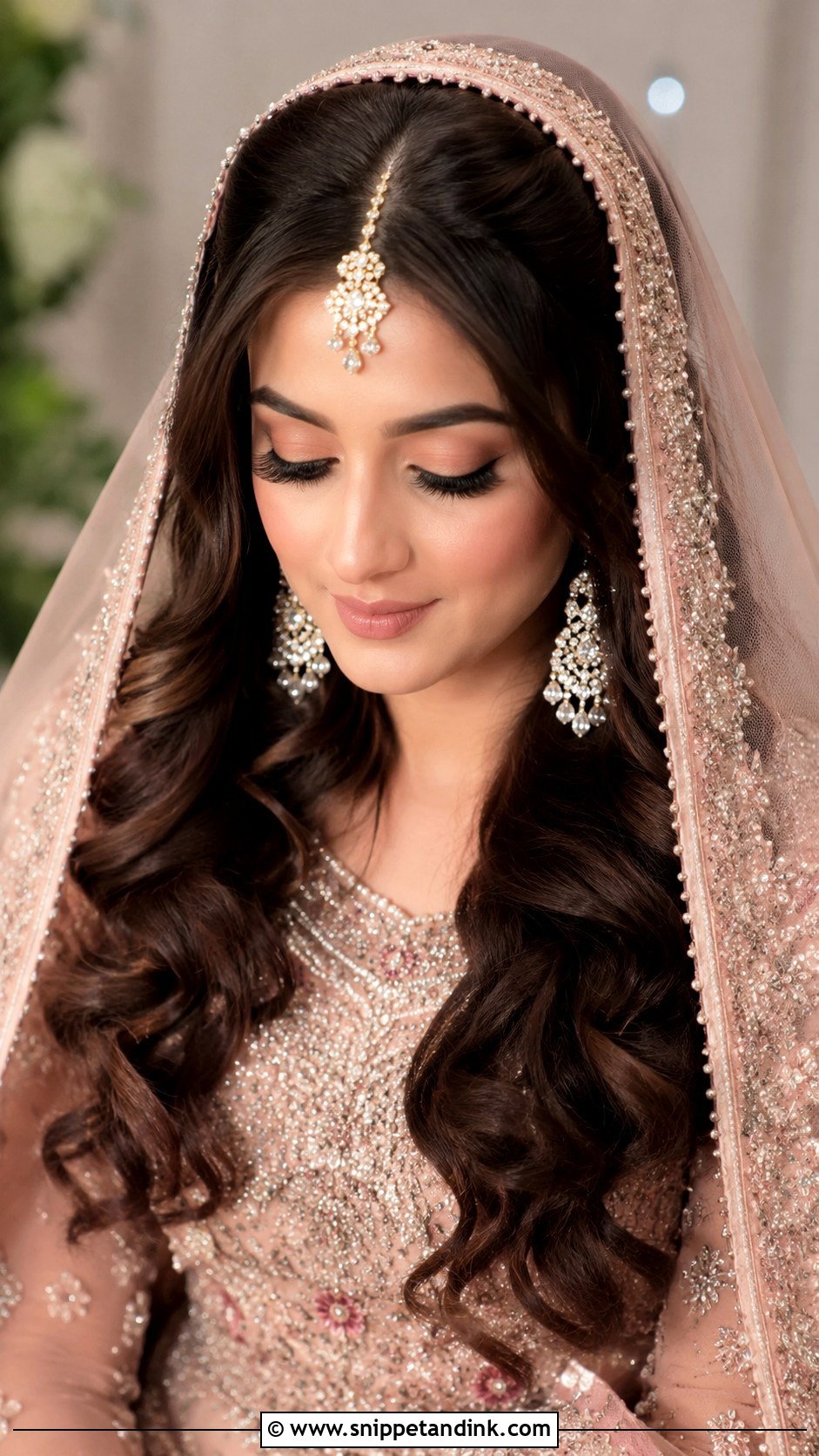 Pakistani Walima Bridal Soft Curls - Snippet and Ink - 15 Pakistani Walima Bride Hairstyles