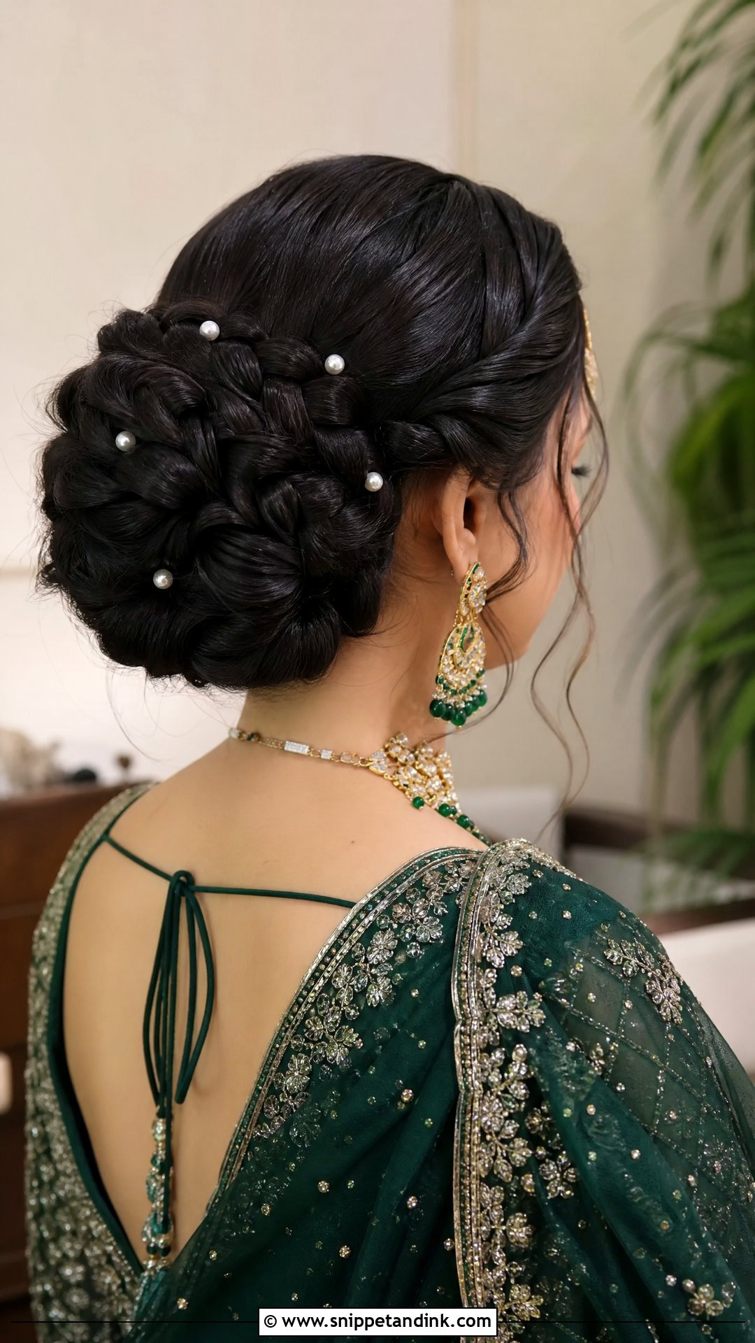 Pakistani Wedding Braided Bun - Snippet and Ink - 20 Pakistani Wedding Party Hairstyles