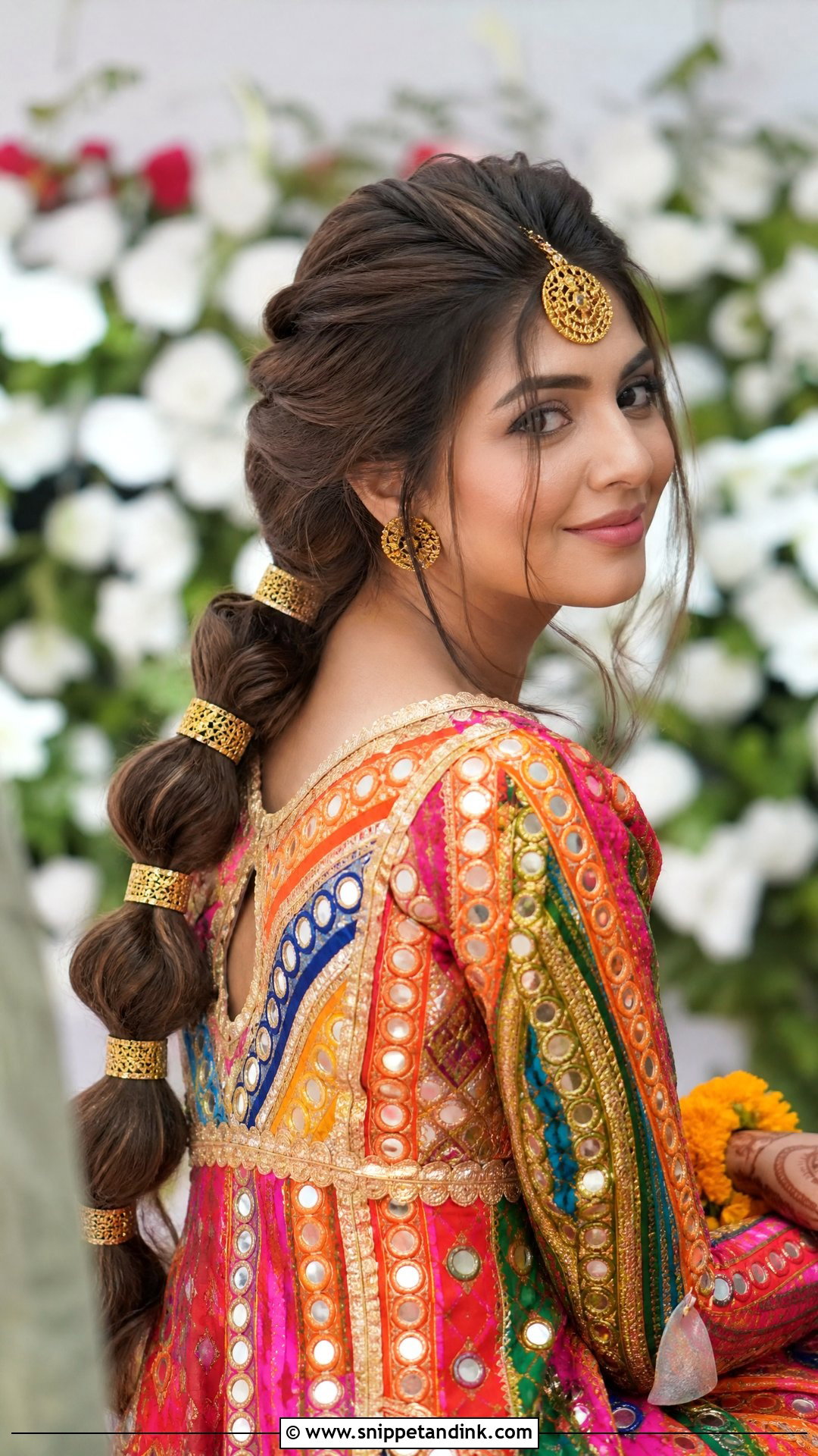 Pakistani Wedding Bubble Braid - Snippet and Ink - 20 Pakistani Wedding Party Hairstyles