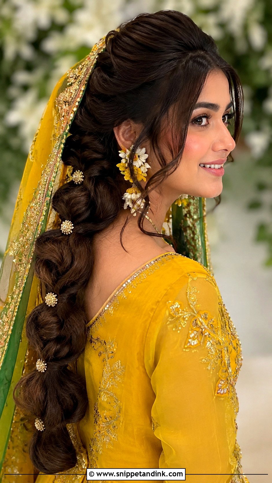 Pakistani Wedding Bubble Braid - Snippet and Ink - 15 Pakistani Wedding Hair Ideas