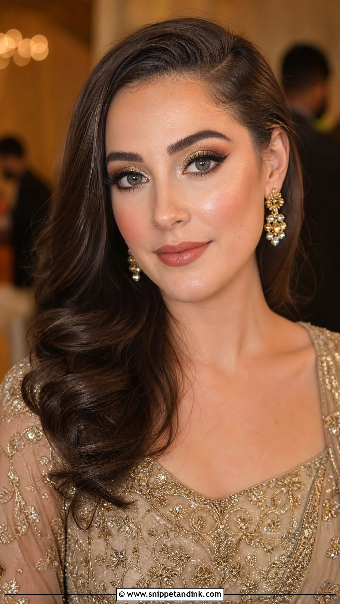 Pakistani Wedding Guest Gold Eye Makeup - Snippet and Ink - 20 Pakistani Wedding Guest Makeup Ideas