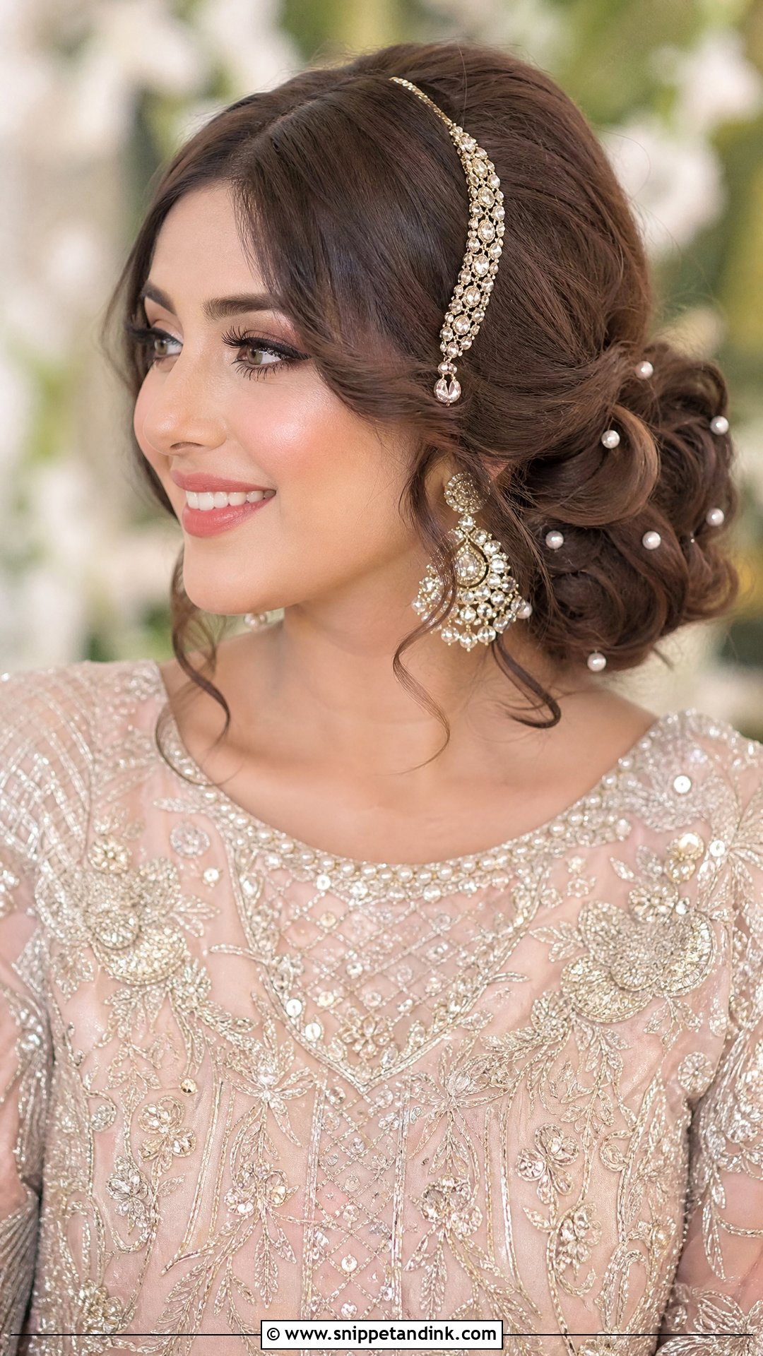Pakistani Wedding Loose Side Bun - Snippet and Ink - 20 Pakistani Wedding Party Hairstyles
