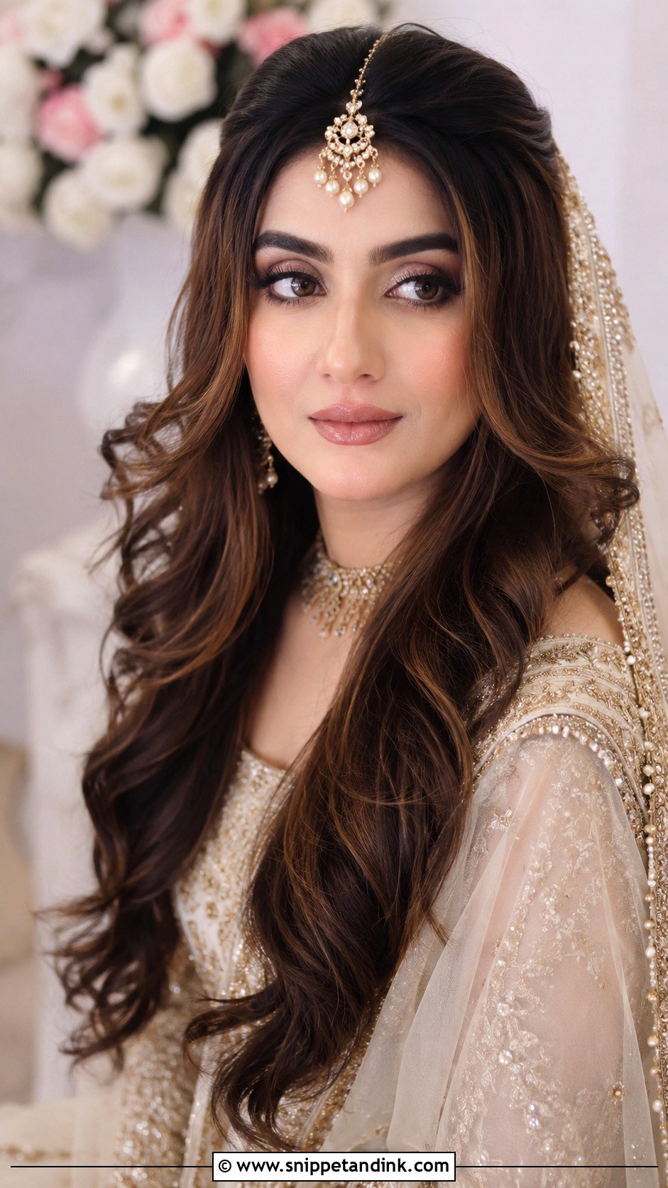 Pakistani Wedding Open Hair With Tikka - Snippet and Ink - 15 Pakistani Wedding Hairstyle Ideas