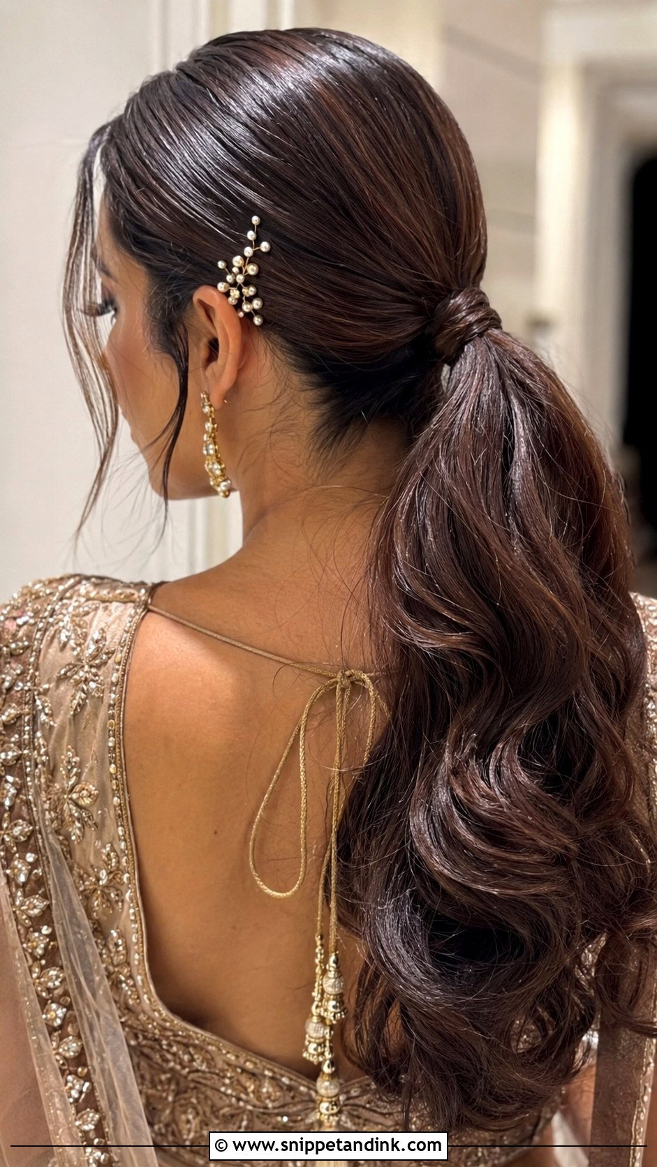 Pakistani Wedding Ponytail - Snippet and Ink - 15 Pakistani Wedding Hair Ideas