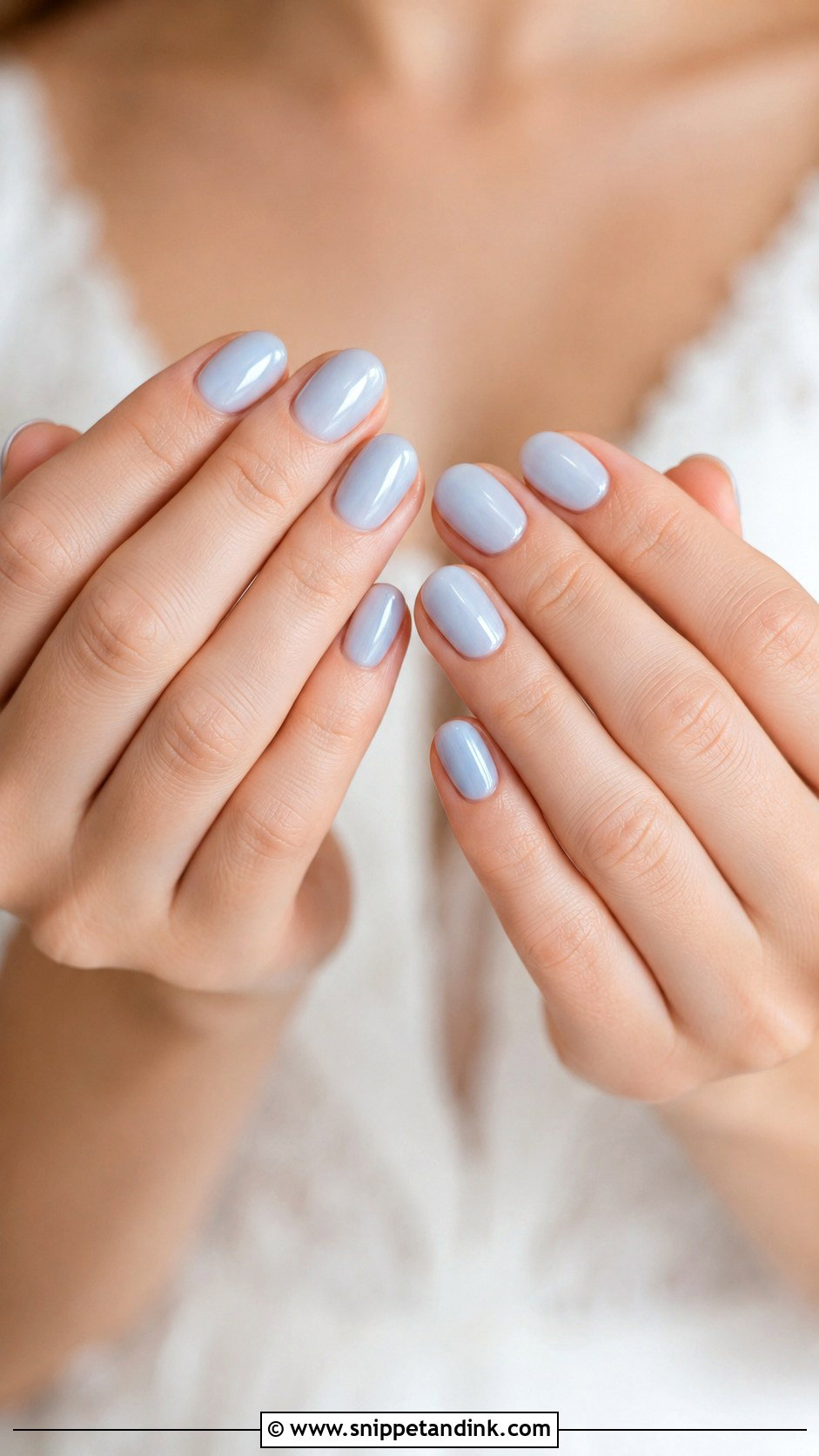 Pale Blue Bridal Nails - Snippet and Ink - 20 Bridal Nail Color Ideas