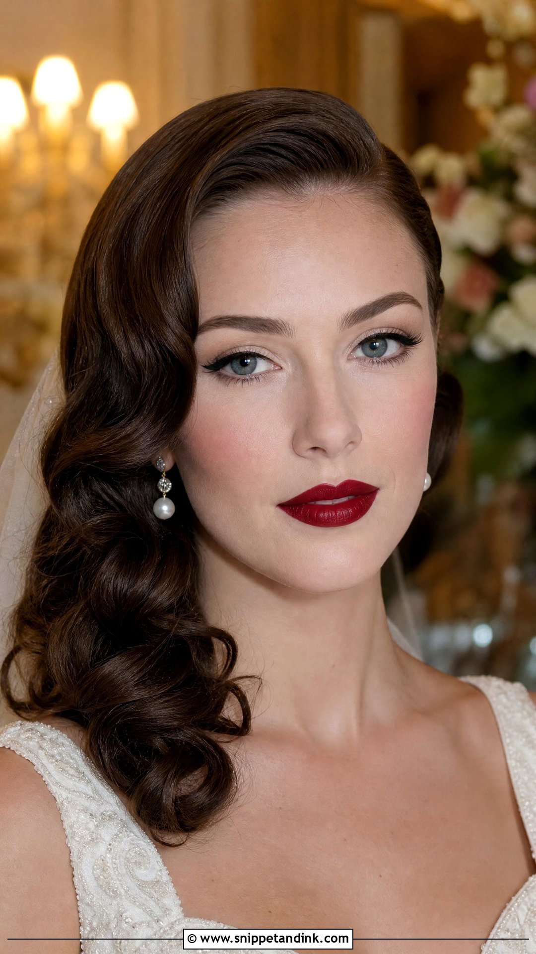Pale Skin Wedding Makeup With Classic Red Lip - Snippet and Ink - 20 Wedding Makeup Pale Skin Ideas