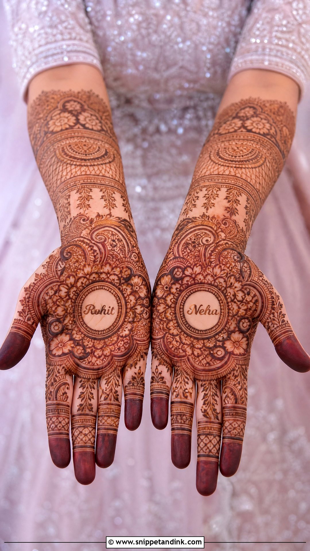 Palm Bridal Name Mehndi Design - Snippet and Ink - 20 Bridal Name Mehndi Designs