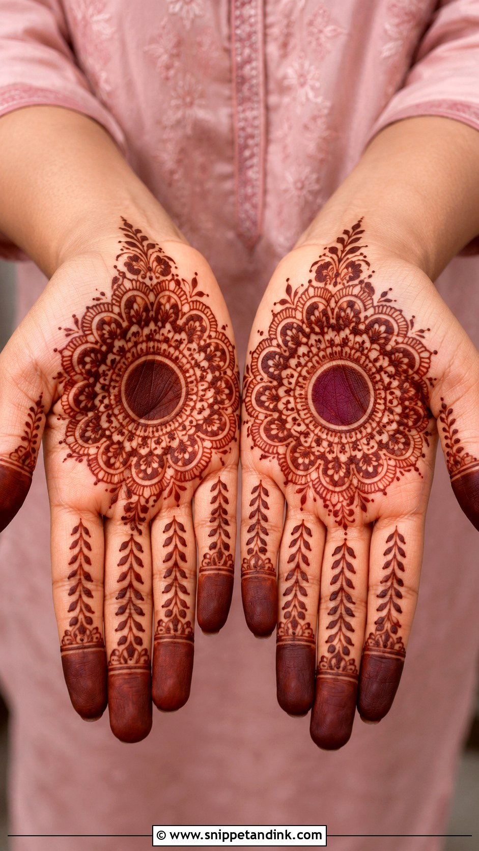Palm Circle Mehndi Design - Snippet and Ink - 35 Circle Mehndi Designs