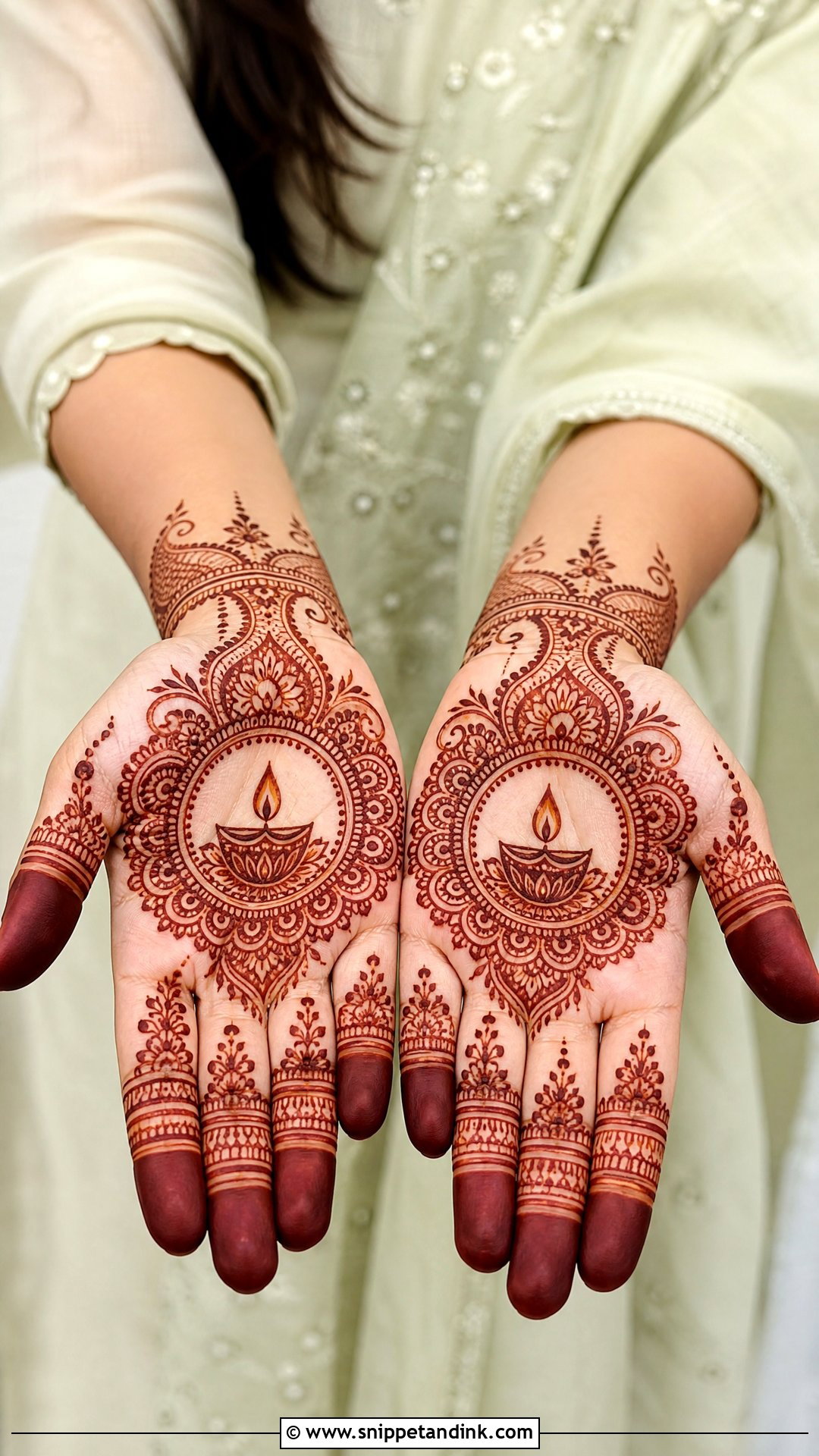 Palm Diwali Mehndi Design - Snippet and Ink - 30 Diwali Mehndi Designs