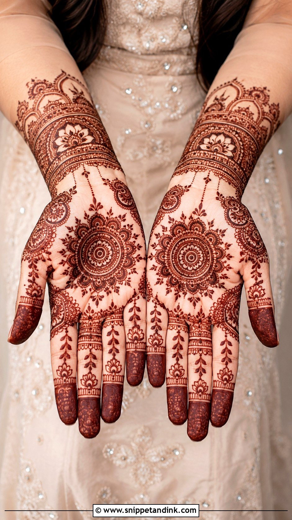 Palm Engagement Mehndi Design - Snippet and Ink - 35 Engagement Mehndi Designs