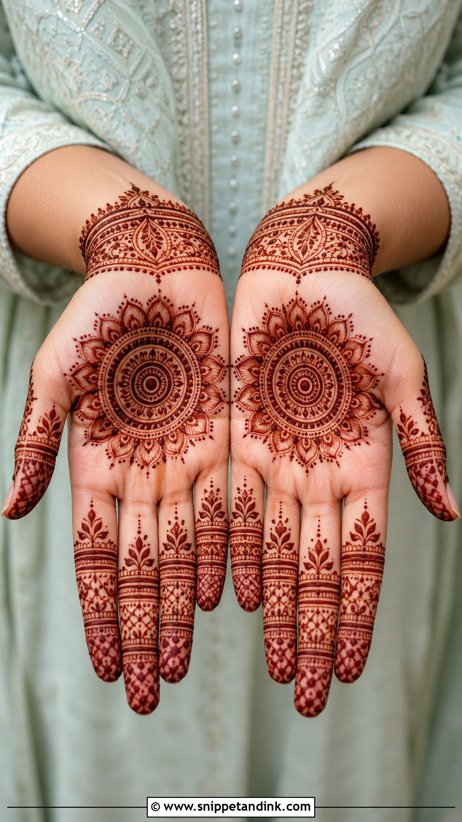 Palm Front Hand Mehndi Design - Snippet and Ink - 35 Front Mehndi Designs