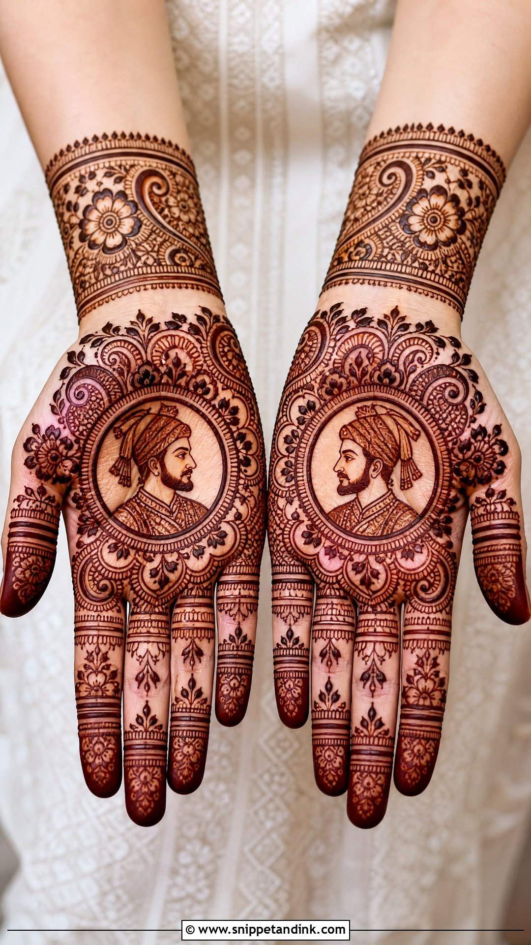 Palm Groom Face Mehndi Design - Snippet and Ink - 25 Groom Face Mehndi Designs