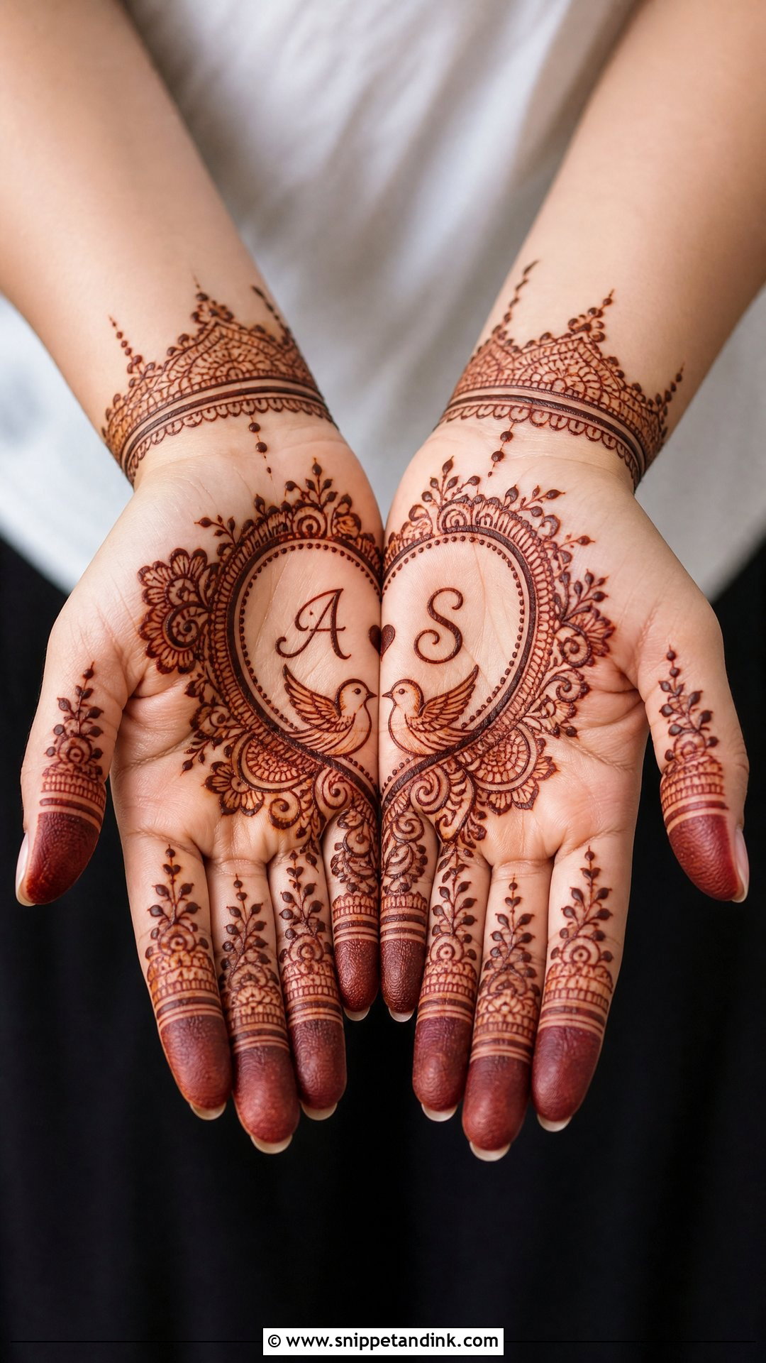 Palm Love Mehndi Design - Snippet and Ink - 25 Love Mehndi Designs
