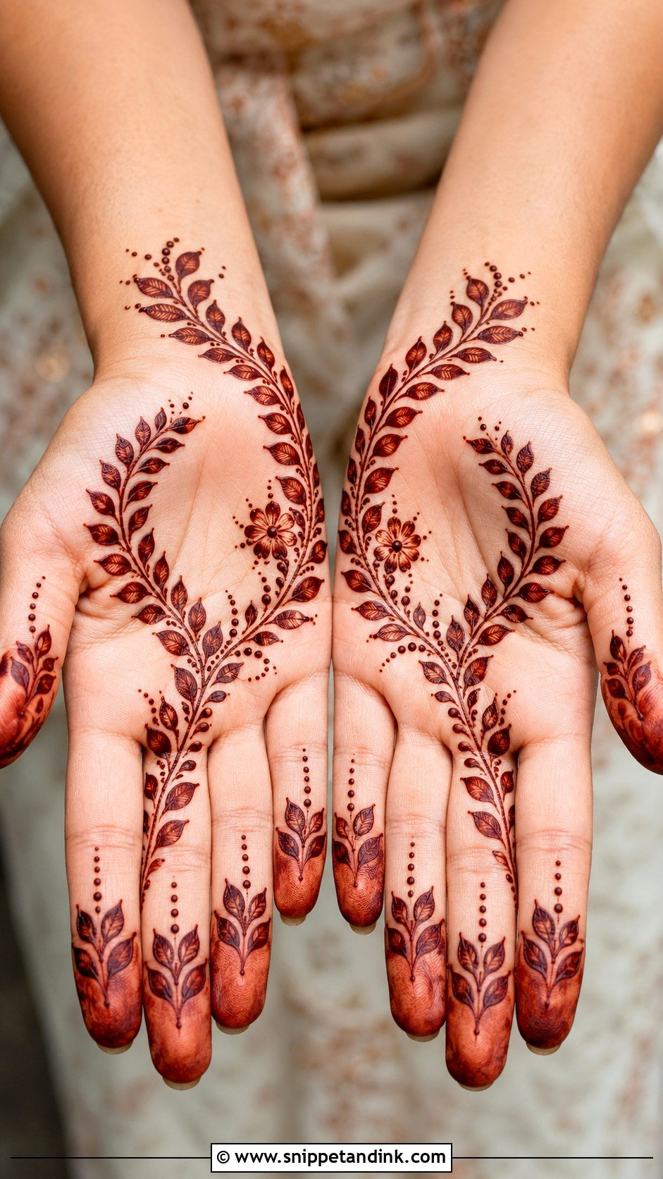 Palm Mehndi Design With Leaves - Snippet and Ink - 35 Only Palm Mehndi Design Ideas