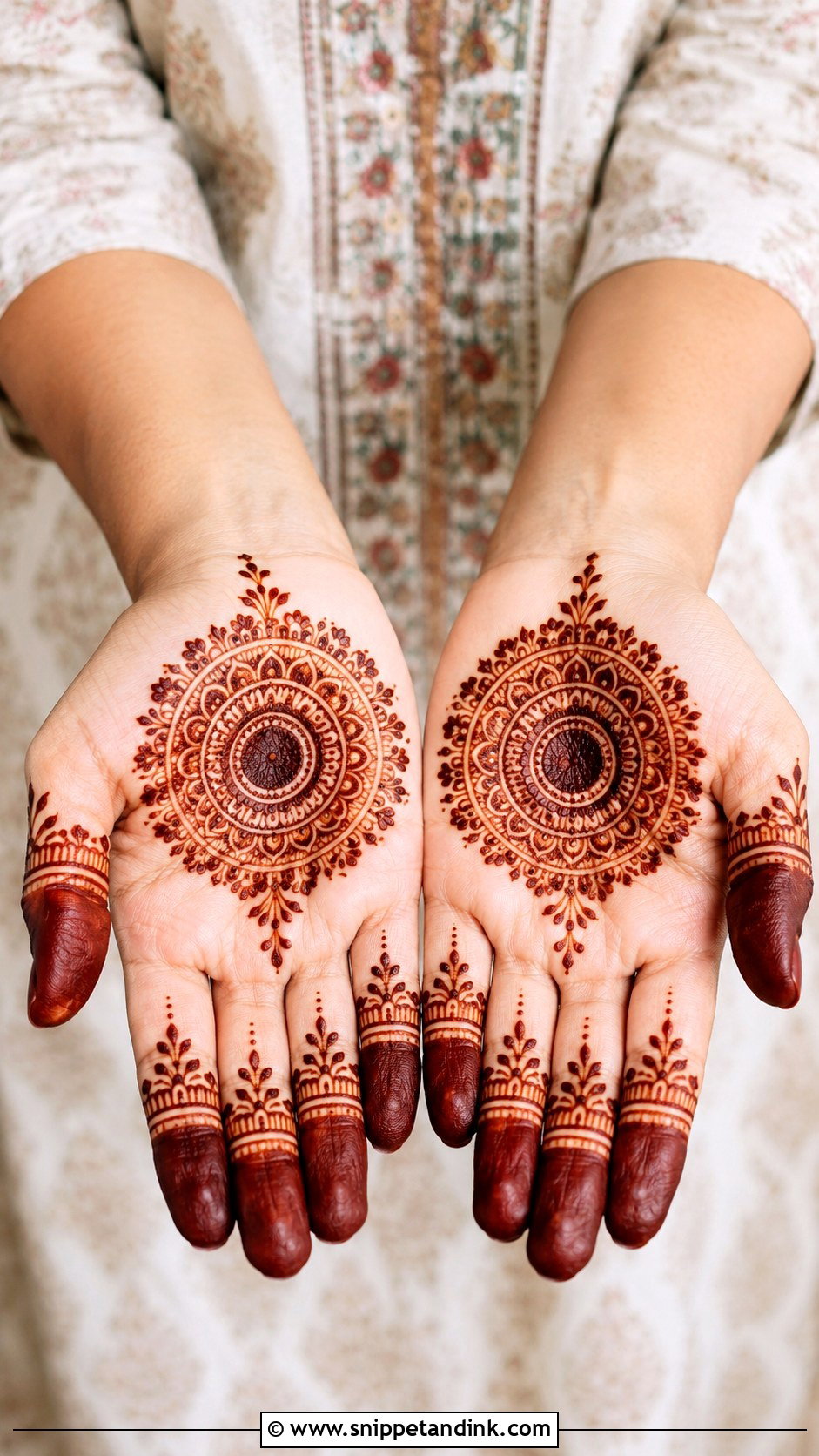 Palm Tikki Mehndi Design - Snippet and Ink - 35 Tikki Mehndi Design Ideas