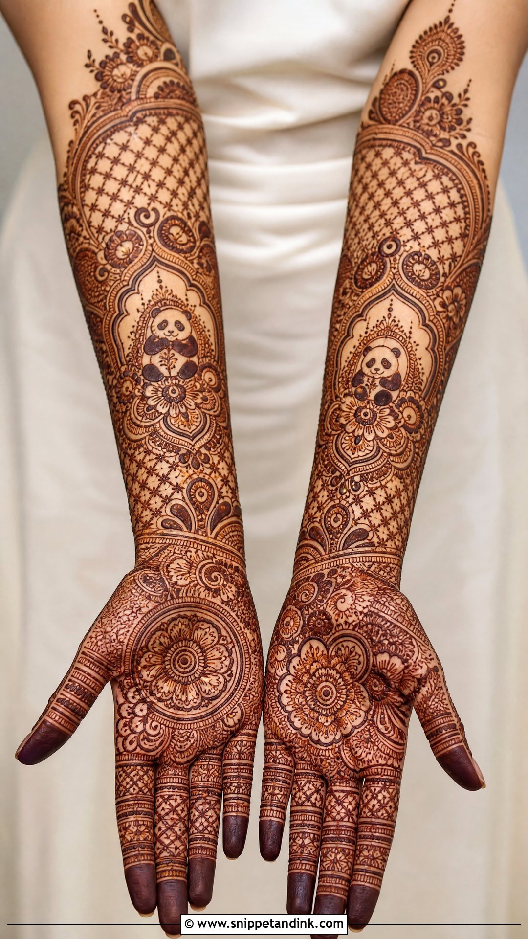 Panda Bridal Mehndi Design - Snippet and Ink - 30 Panda Mehndi Design Ideas