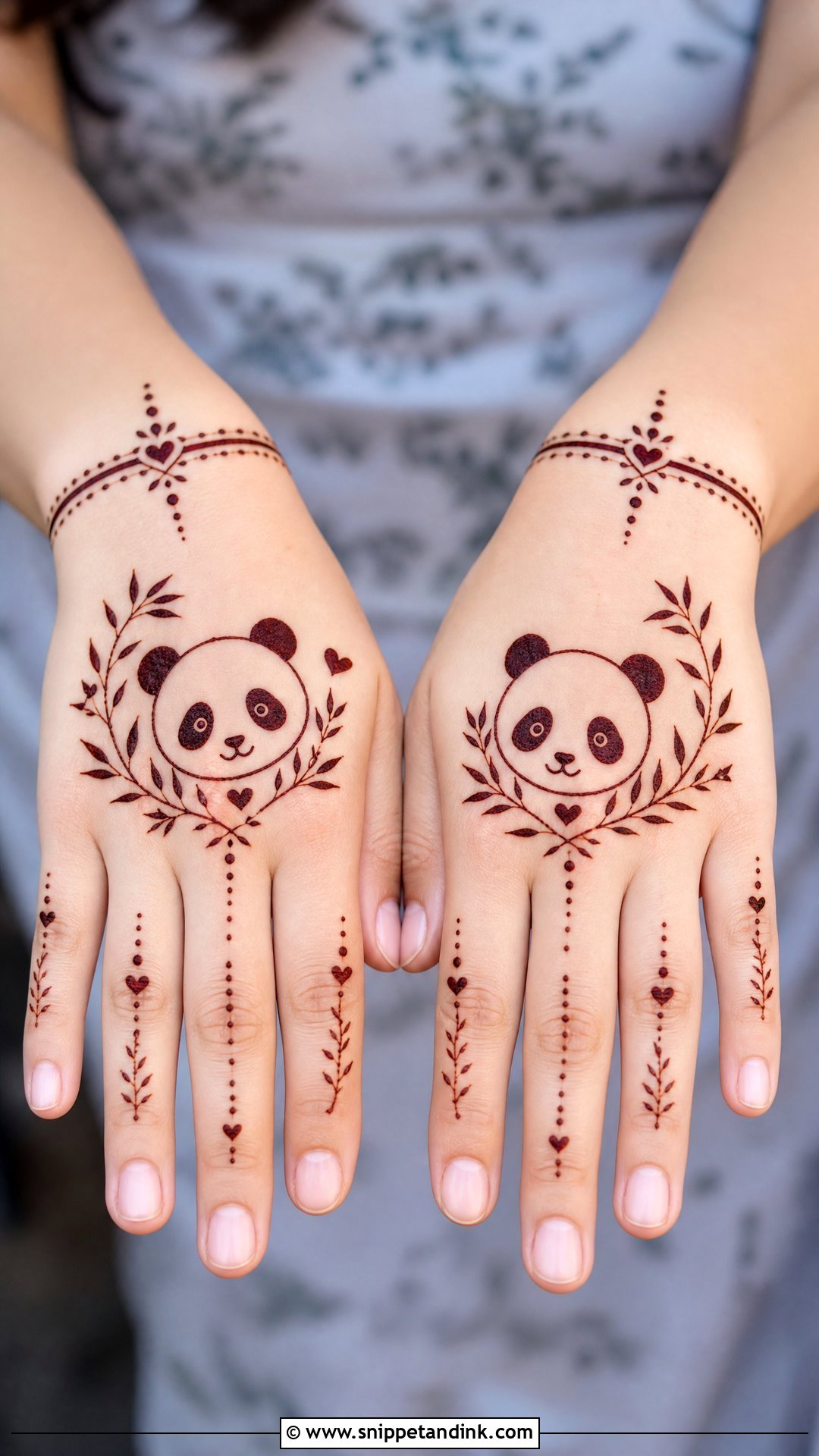 Panda Easy Mehndi Design - Snippet and Ink - 30 Panda Mehndi Design Ideas