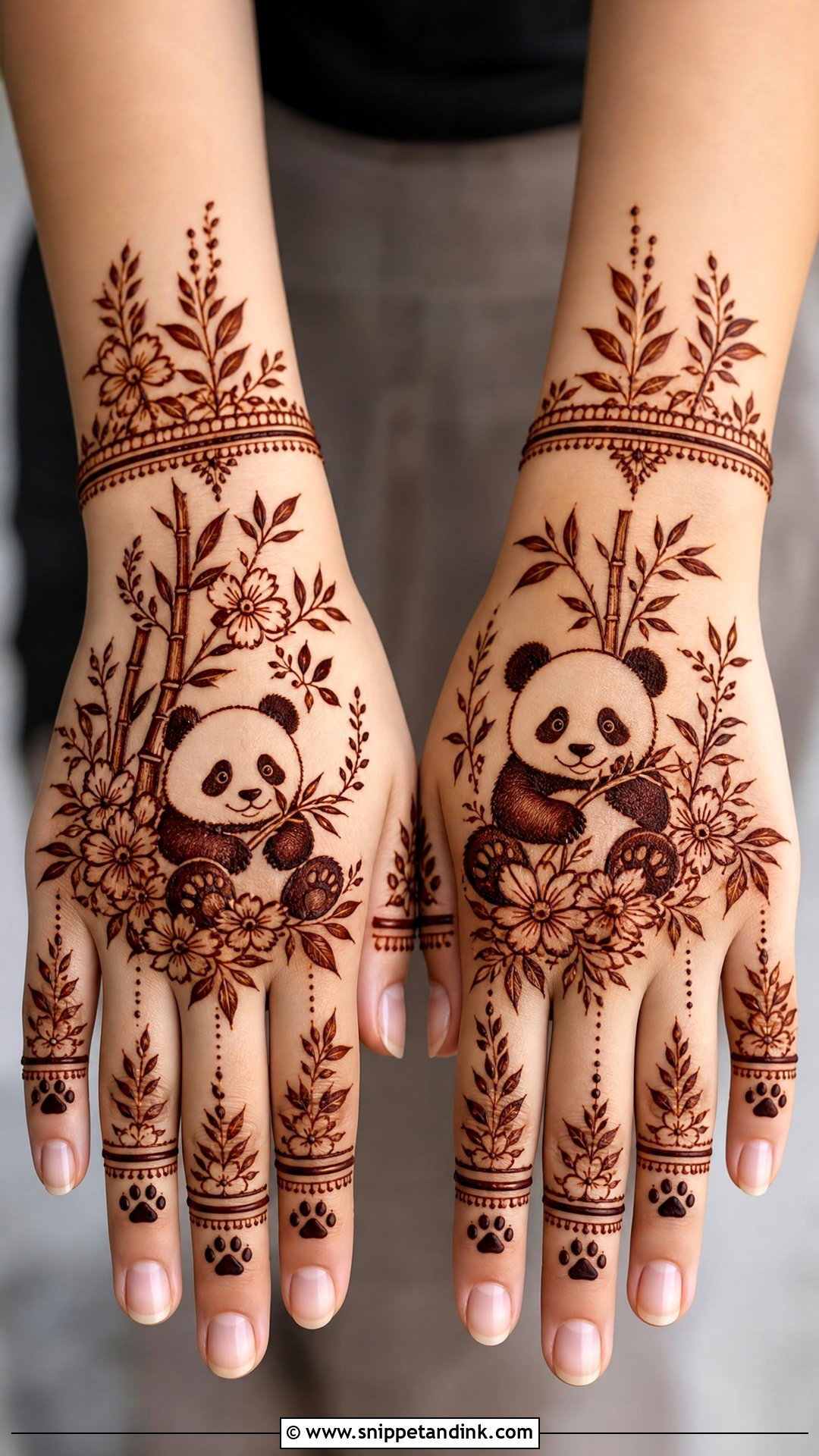 Panda Festival Mehndi Design - Snippet and Ink - 30 Panda Mehndi Design Ideas