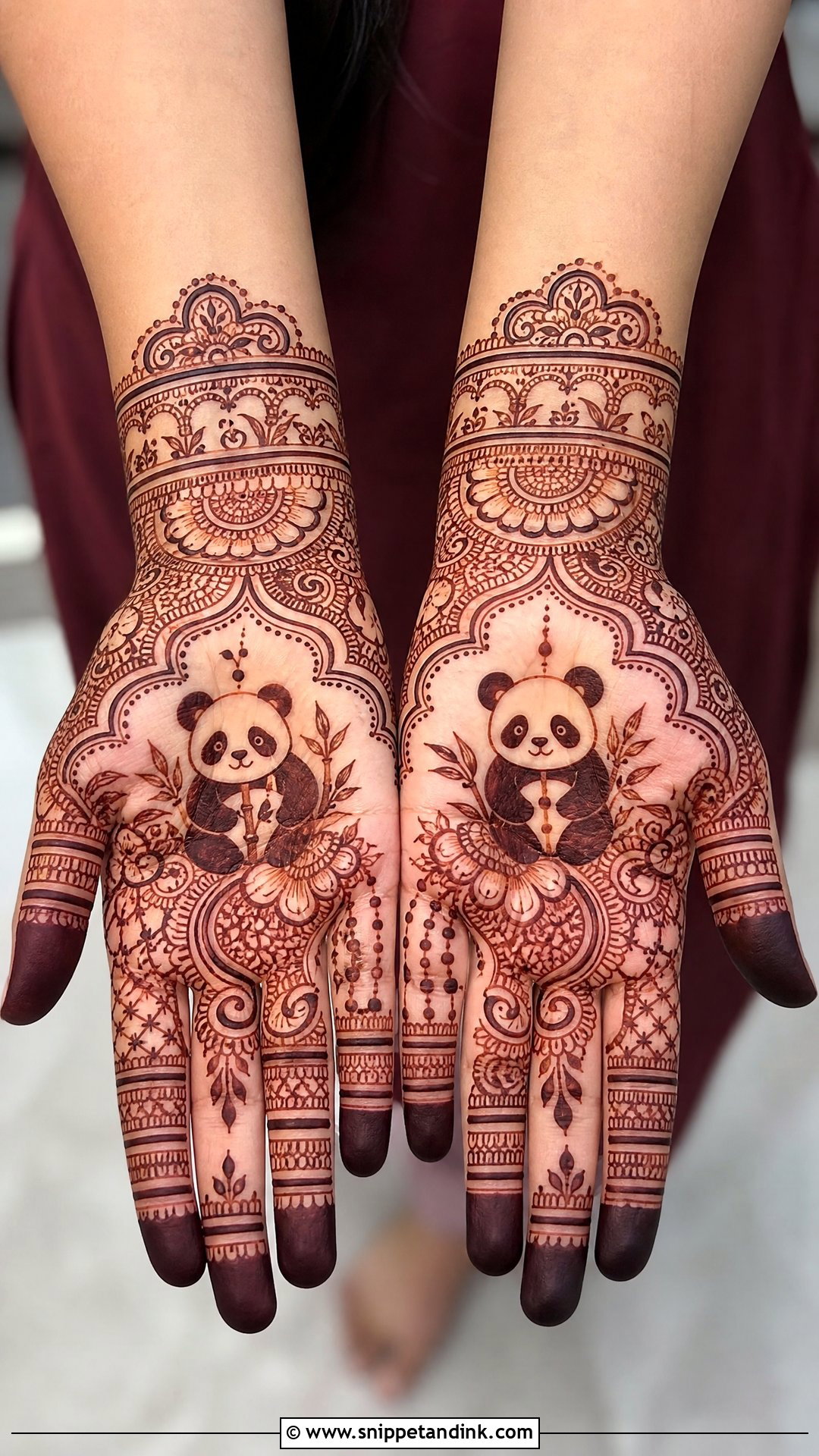 Panda Indian Mehndi Design - Snippet and Ink - 30 Panda Mehndi Design Ideas